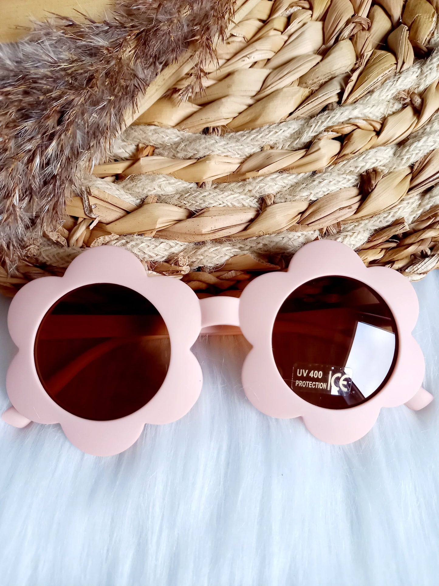 Zonnebril kids Bloem rond blush | Kinderzonnebril