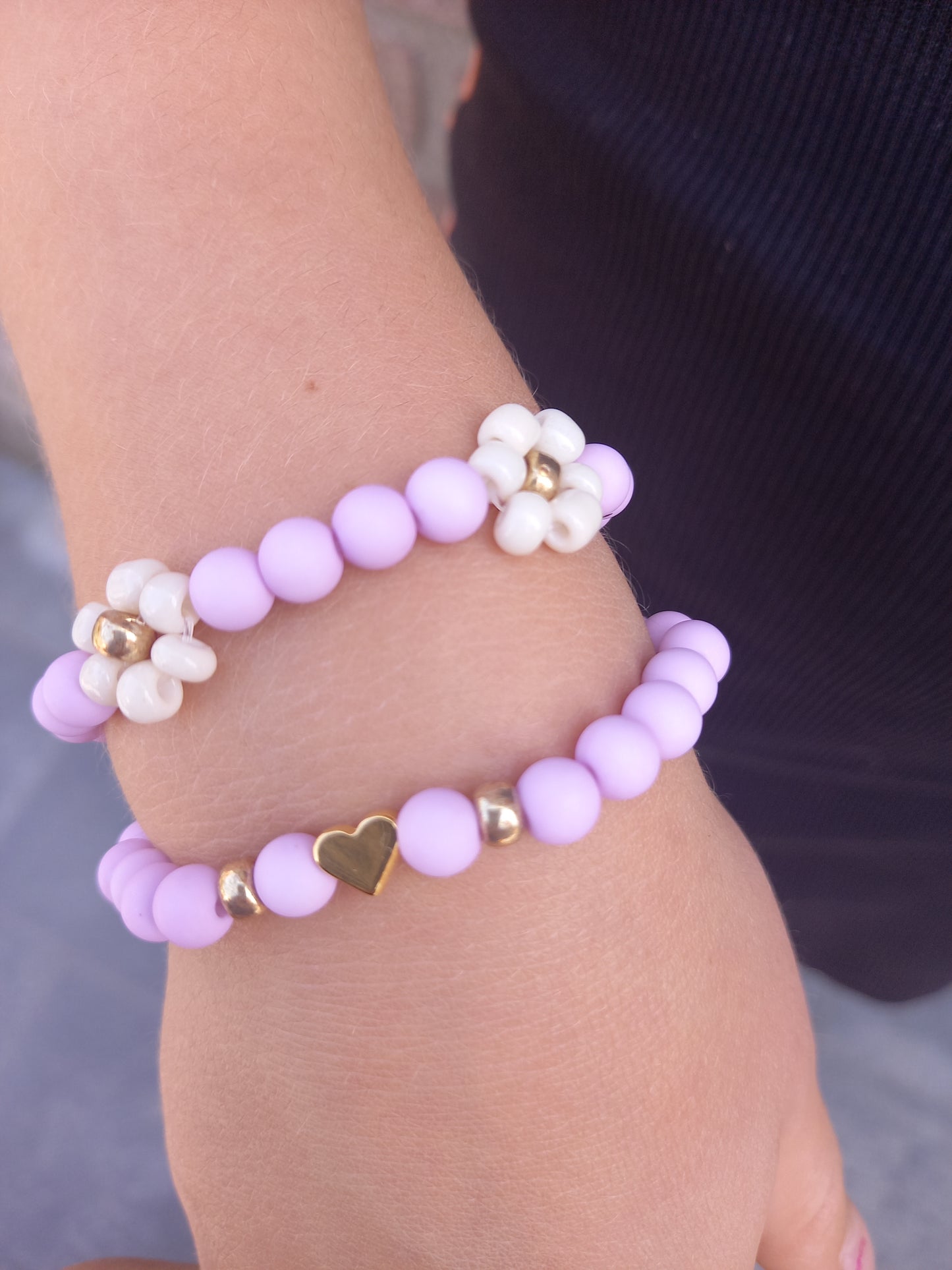 Kinderarmband hart en daisy