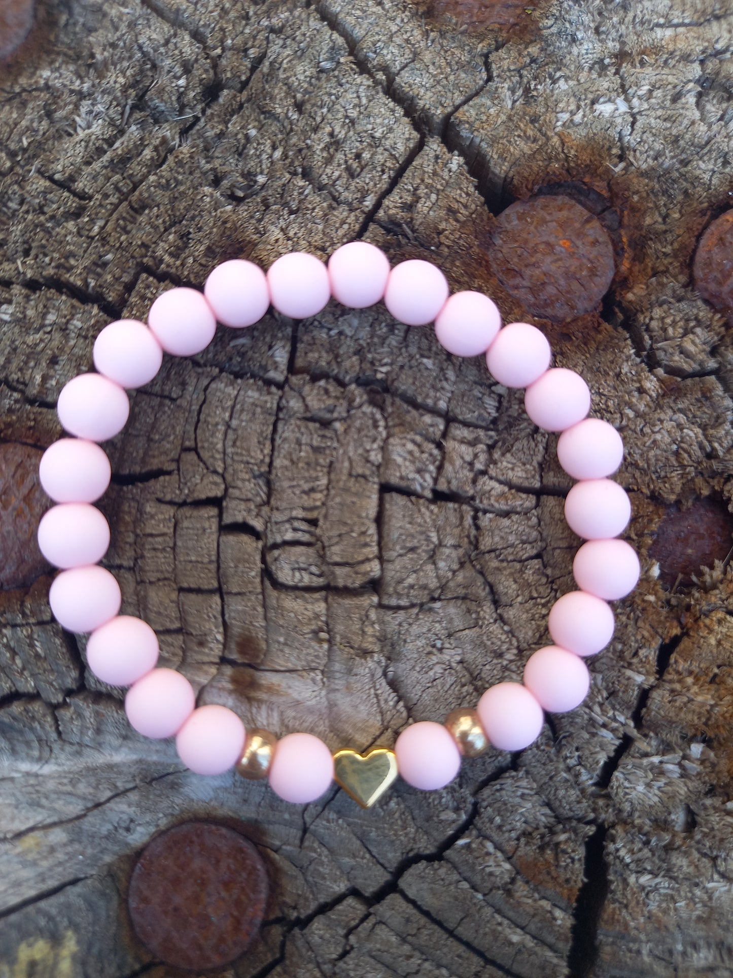 Kinderarmband hart light pink