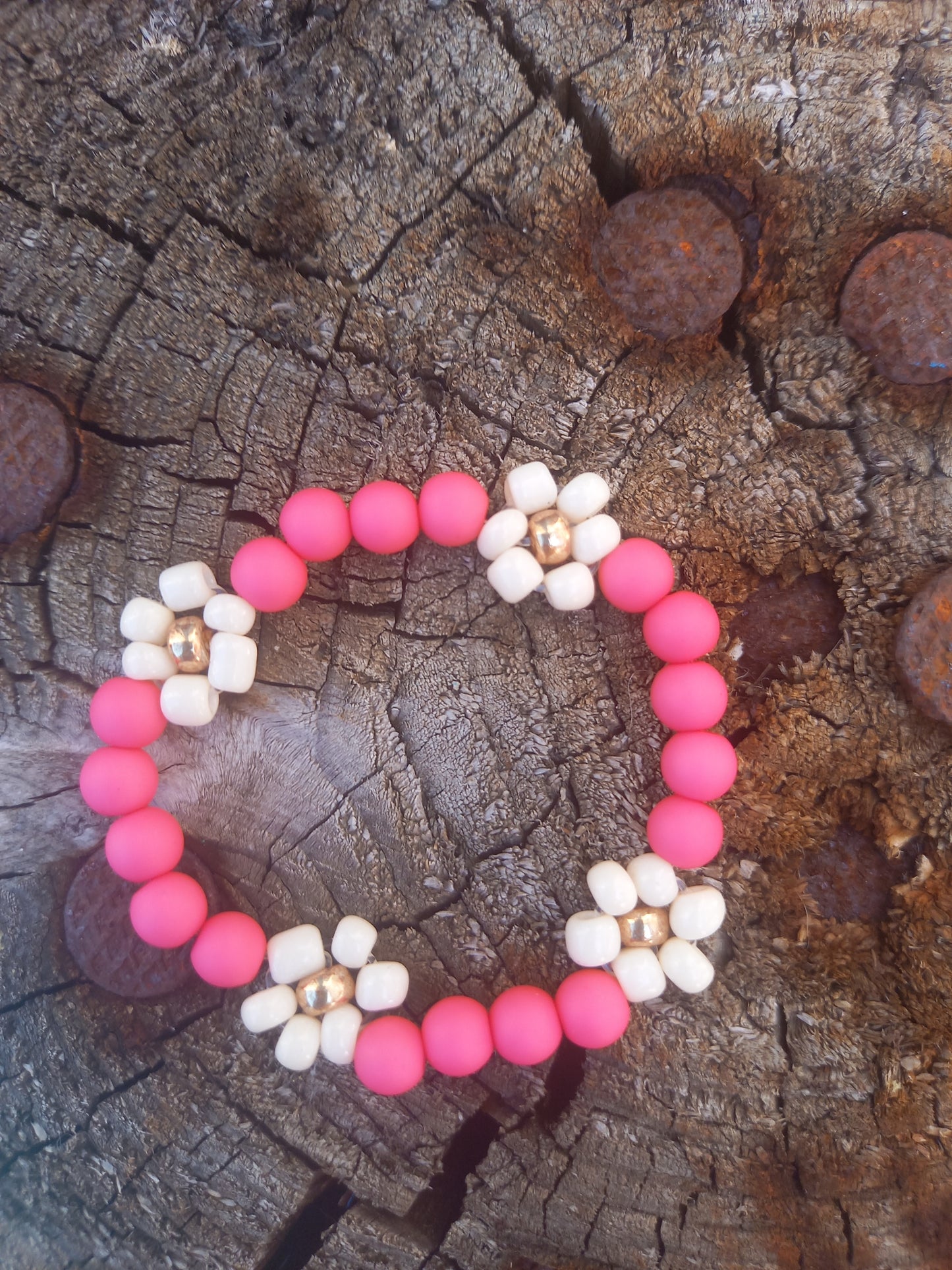 daisy kinderarmband koraal