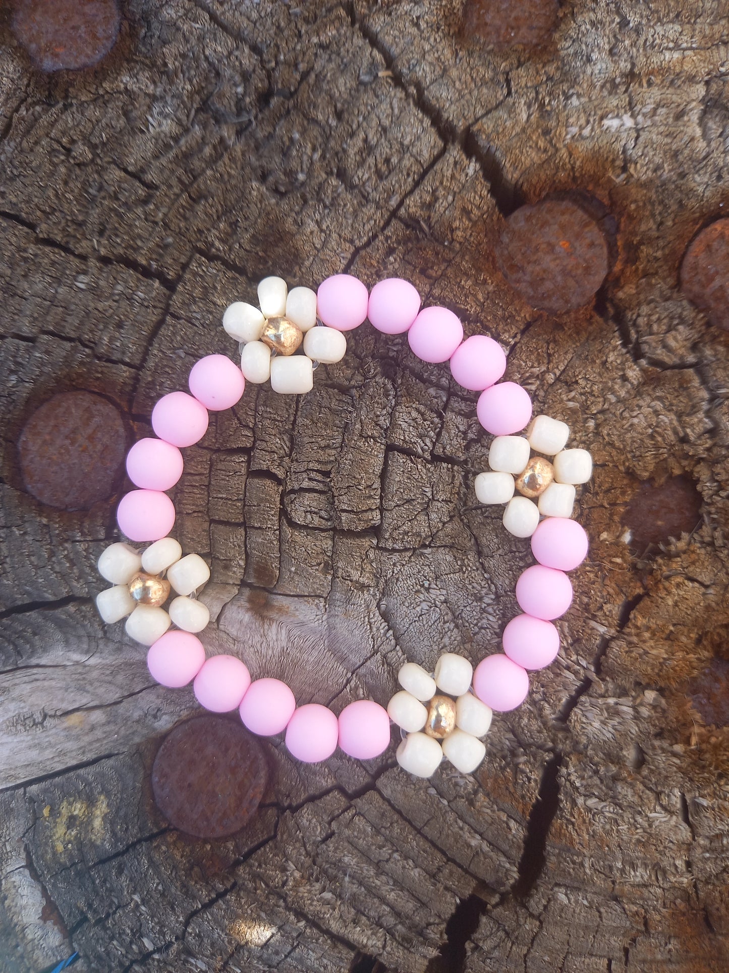 daisy kinderarmband roze