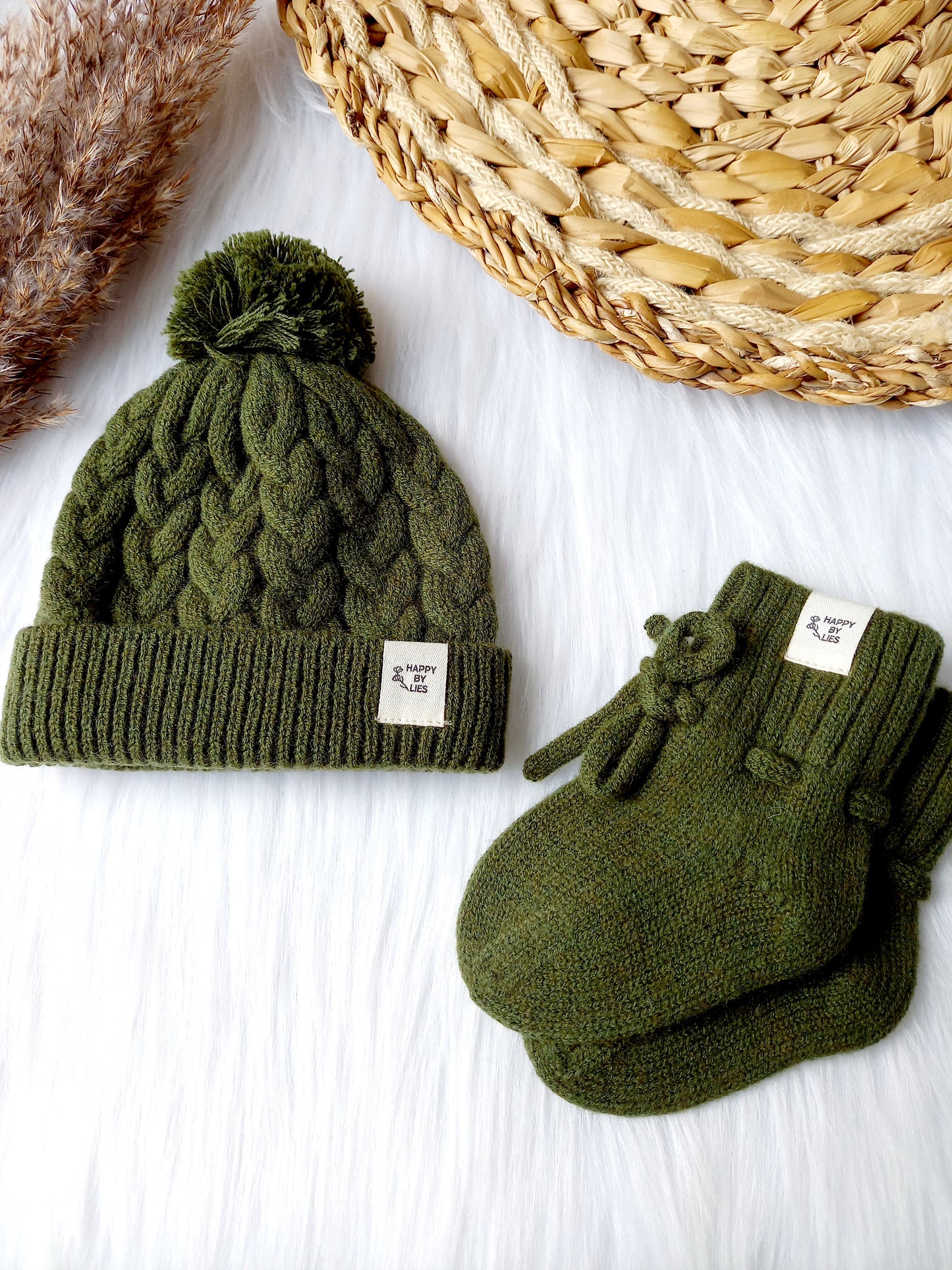 Merino baby mutsje groen