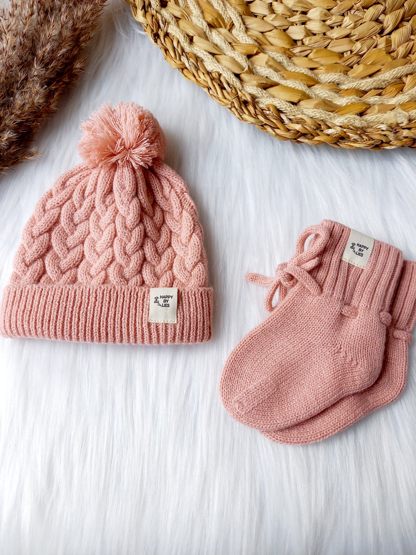 Merino baby mutsje roze