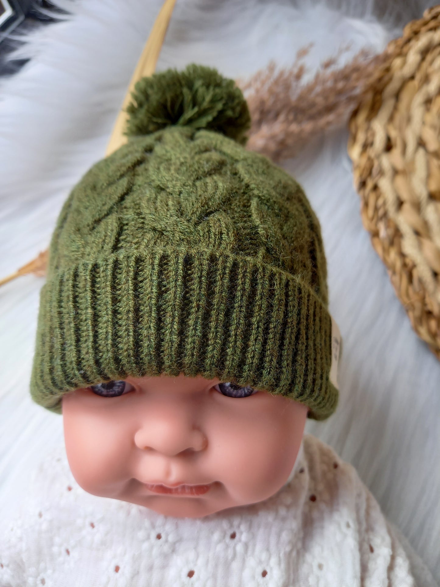 Merino baby mutsje groen