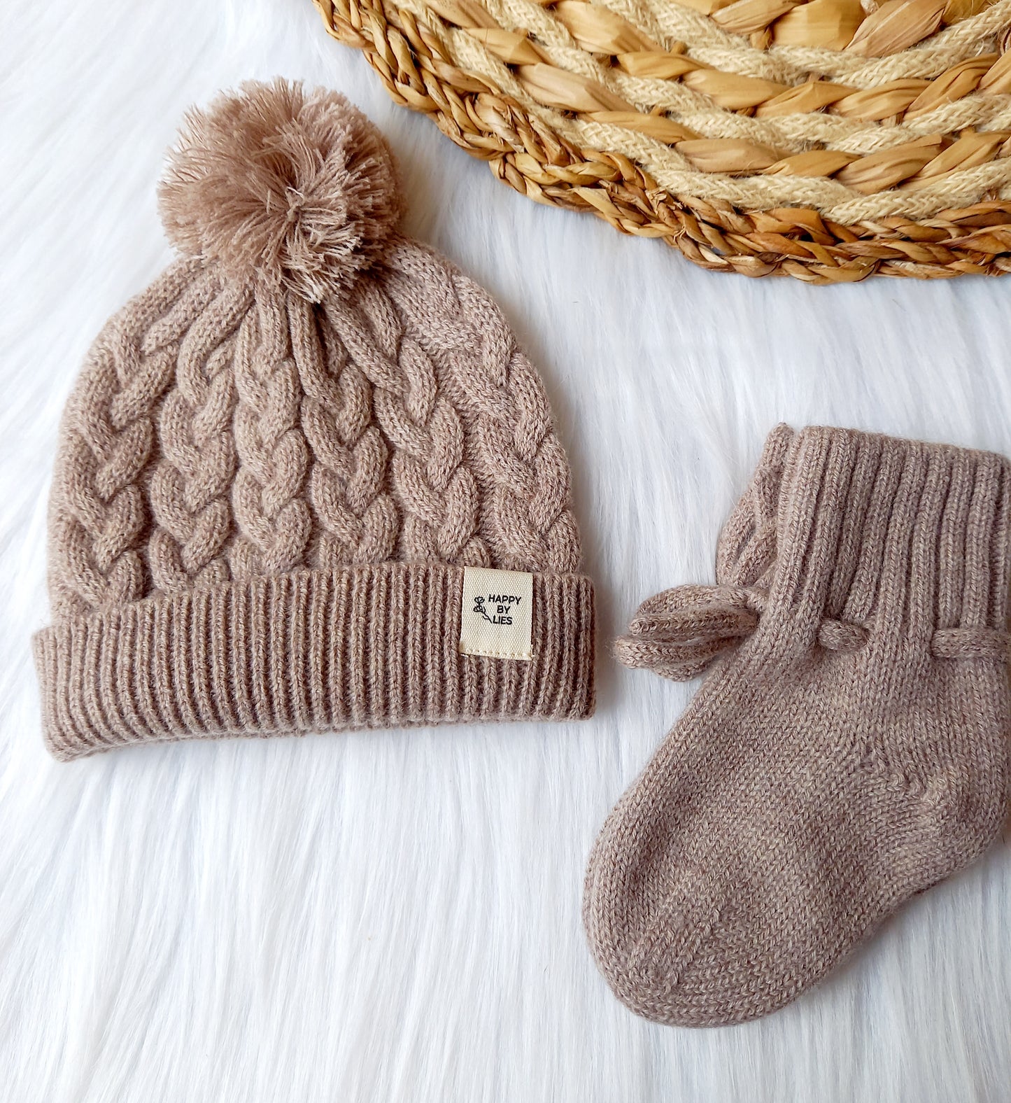 Merino baby mutsje bruin