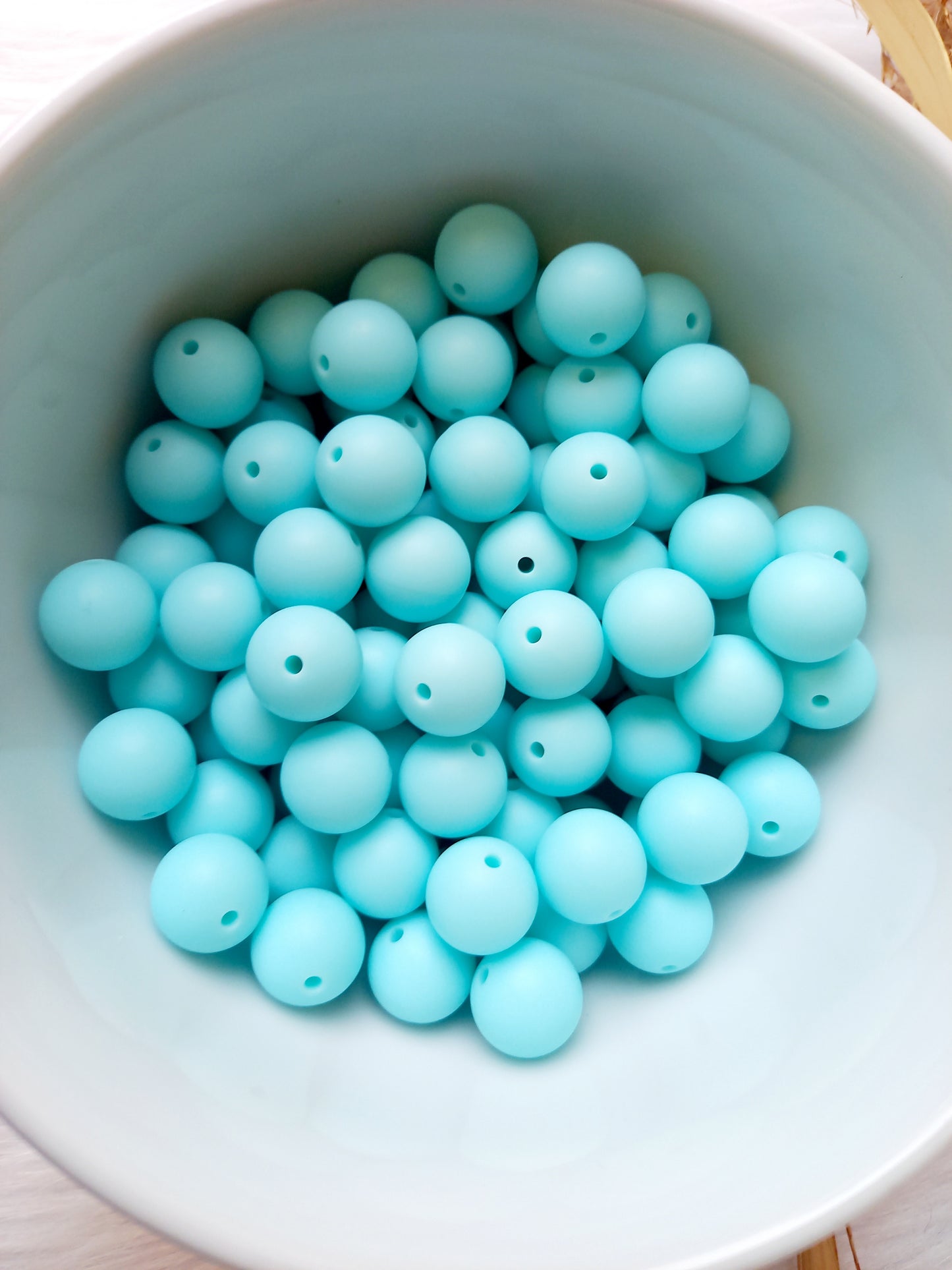 Siliconen kralen turquoise