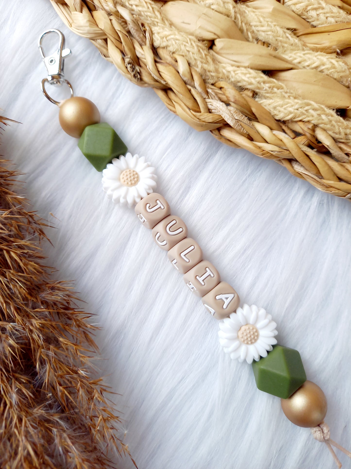 Sleutelhanger daisy 2 bloemen kies je kleuren zelf