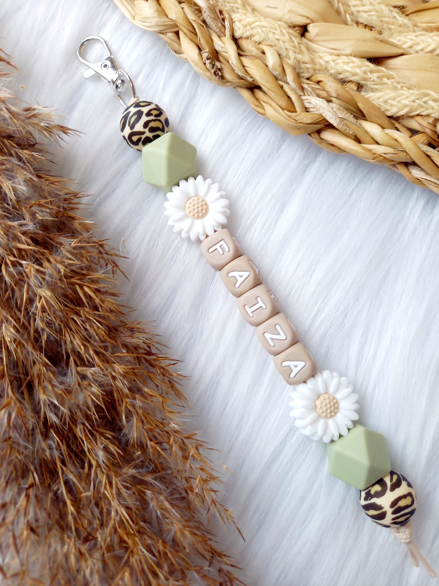 Sleutelhanger daisy 2 bloemen kies je kleuren zelf
