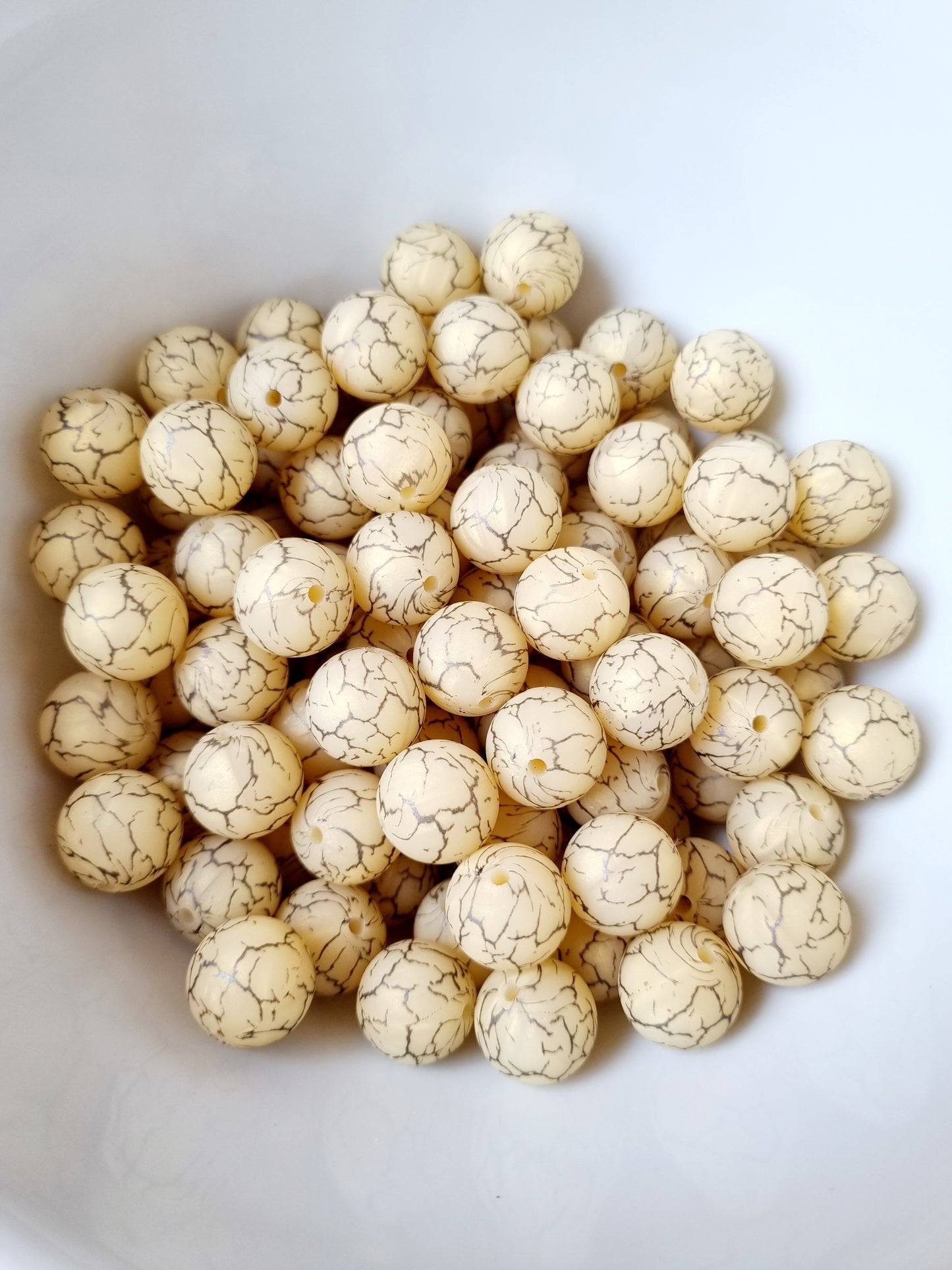 Siliconen kralen crackle goud