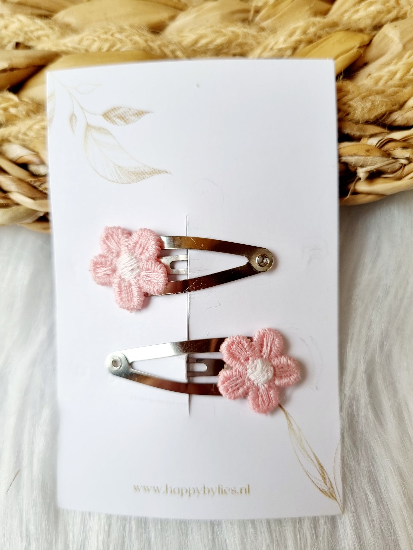 Haarspeldje Bloem mini 2 stuks roze