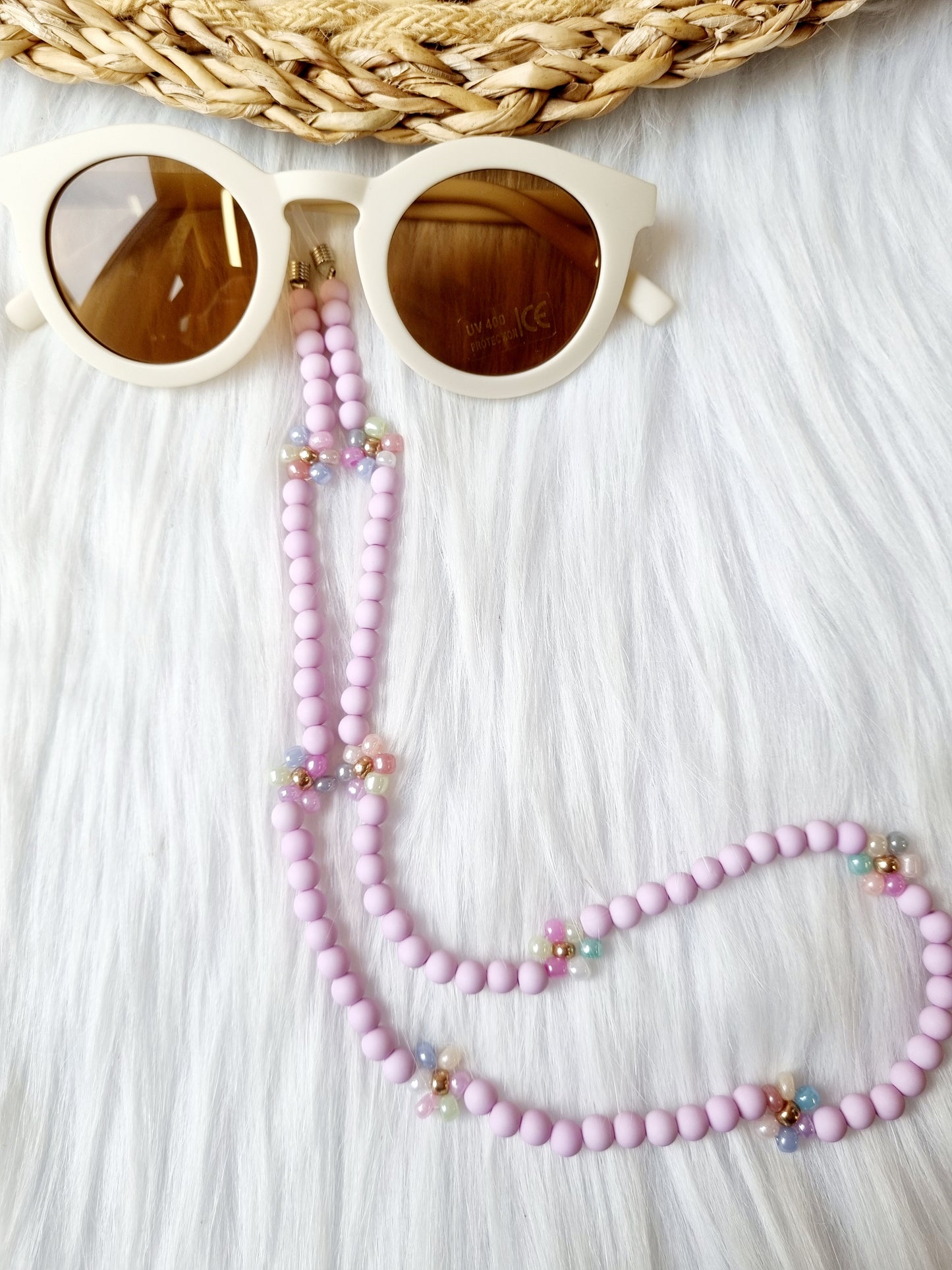 zonnebrilkoord daisy pastel lila