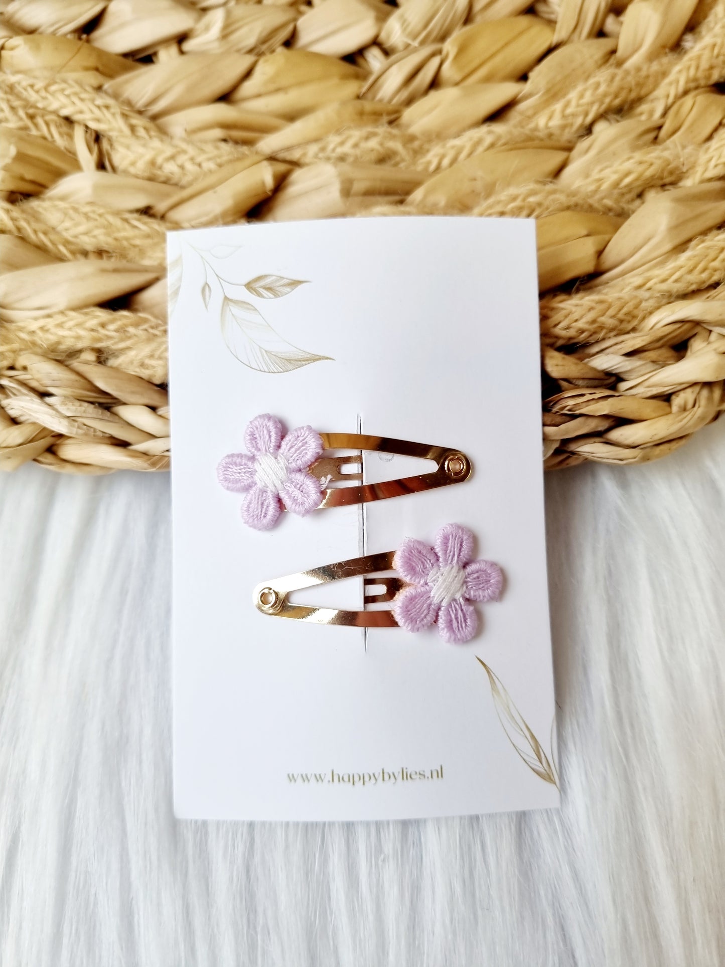Haarspeldje Bloem mini 2 stuks lila