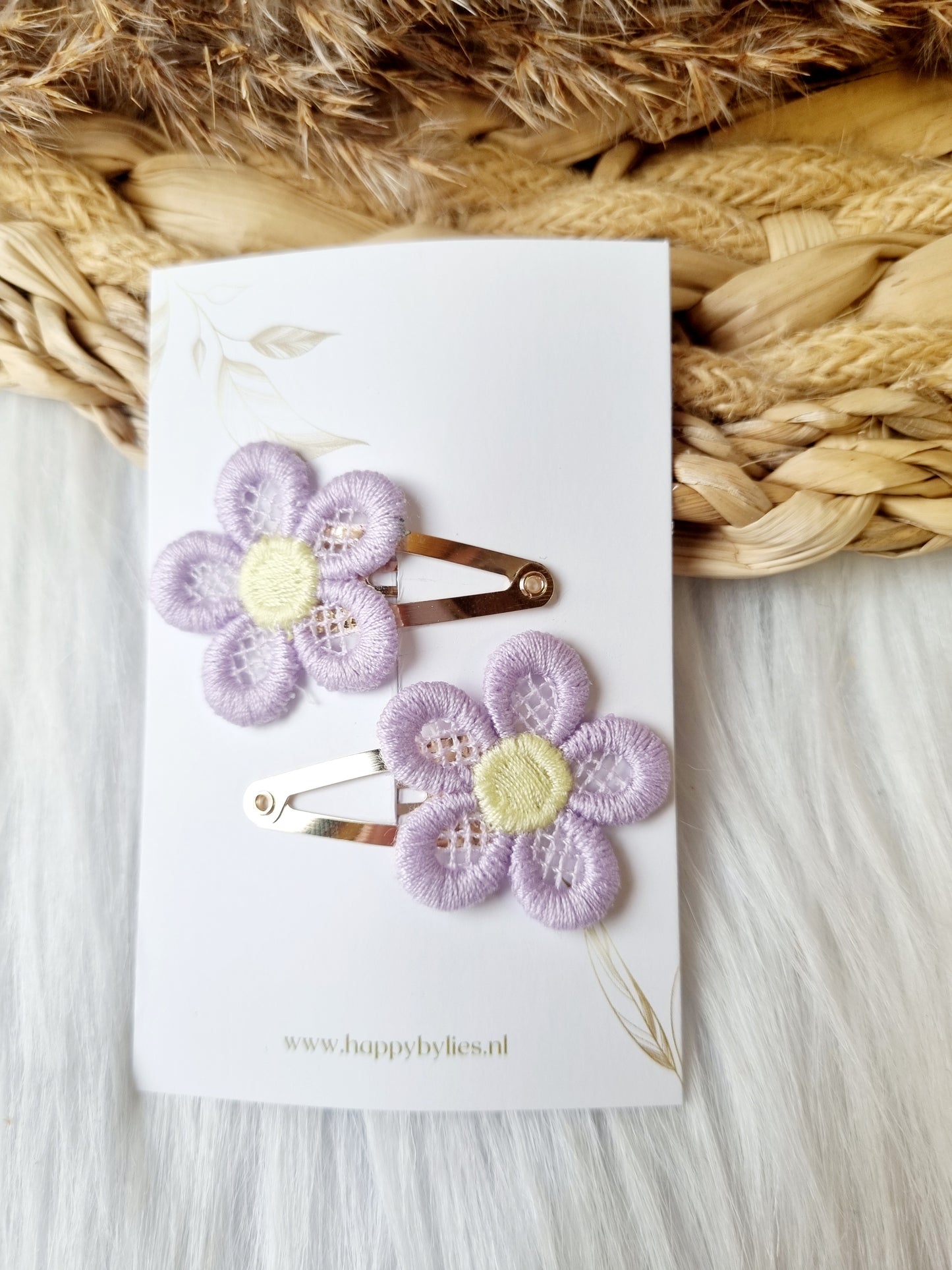 Haarspeldje cherry blossom 2 stuks lila