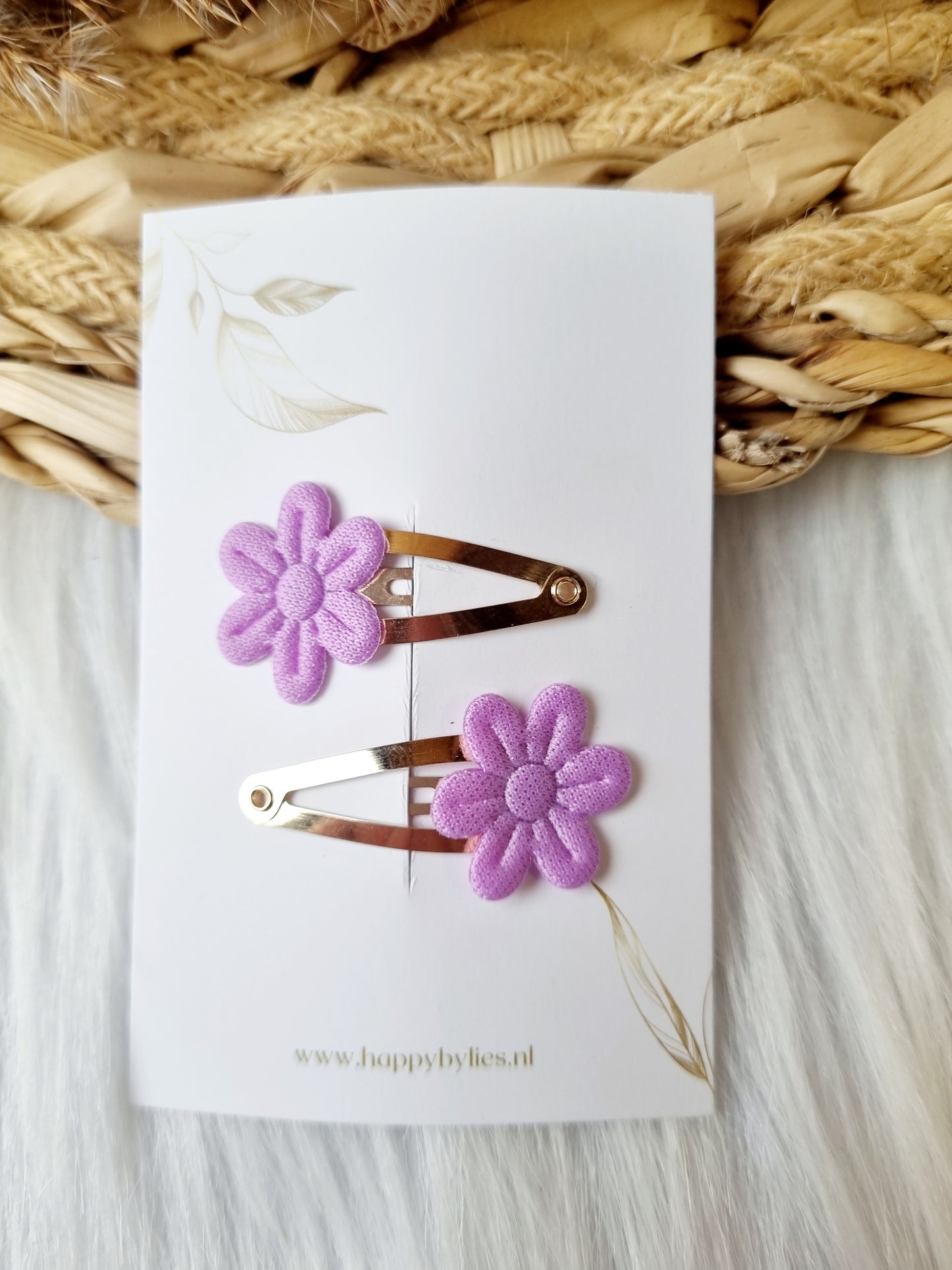 Haarspeldje Bloem soft 2 stuks lila