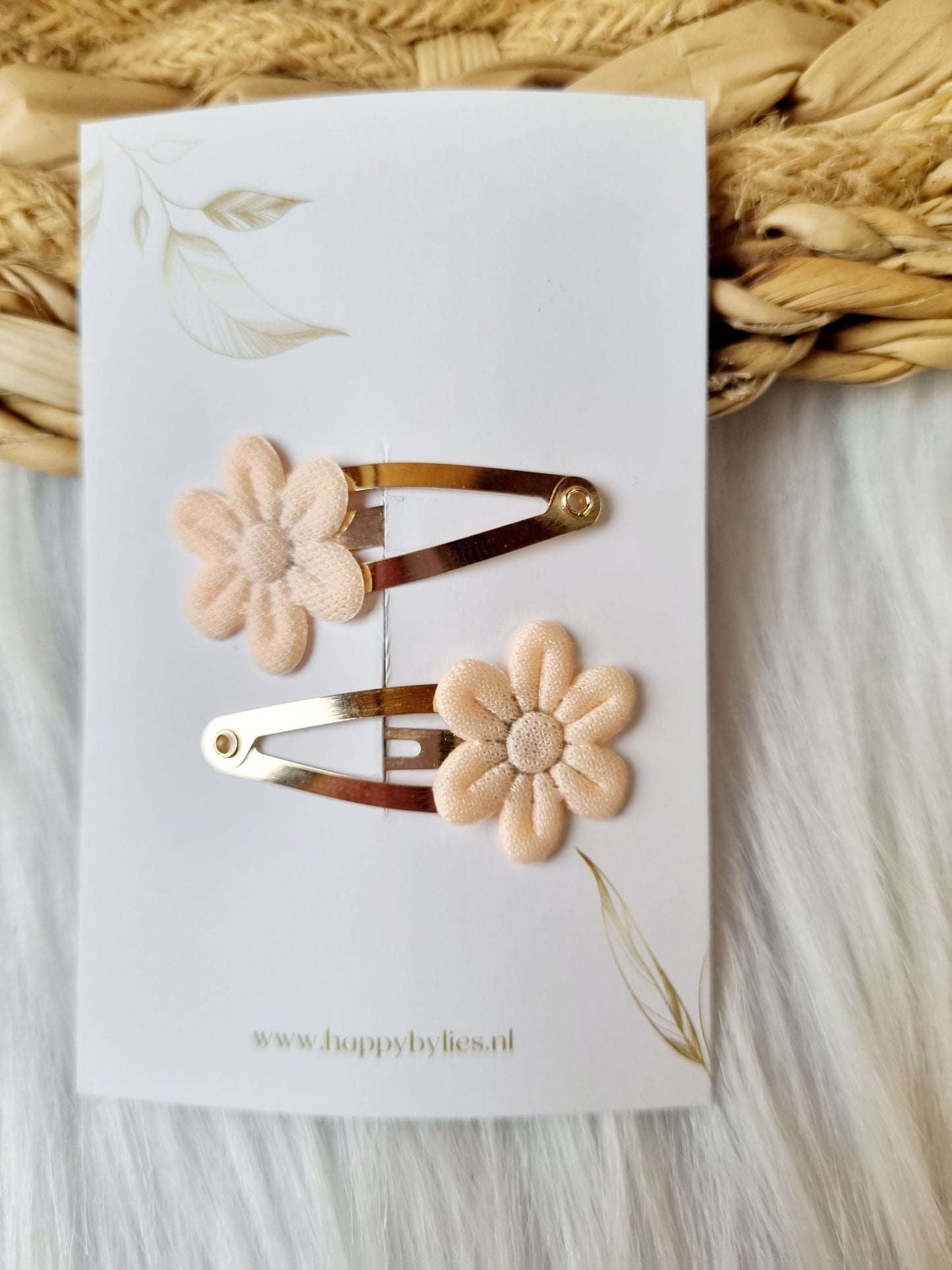 Haarspeldje Bloem soft 2 stuks peach