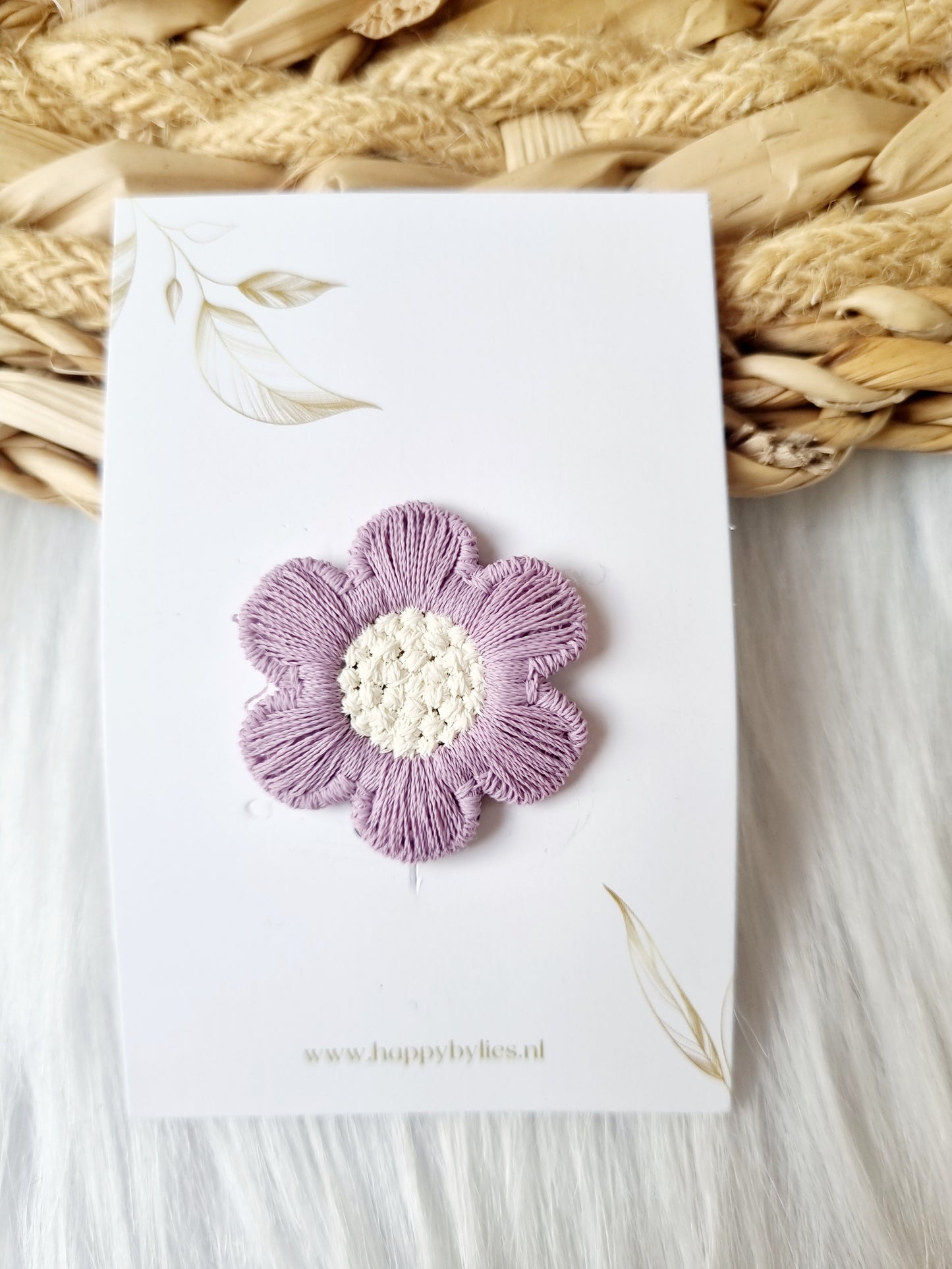 Haarspeldje anti slip peony lila