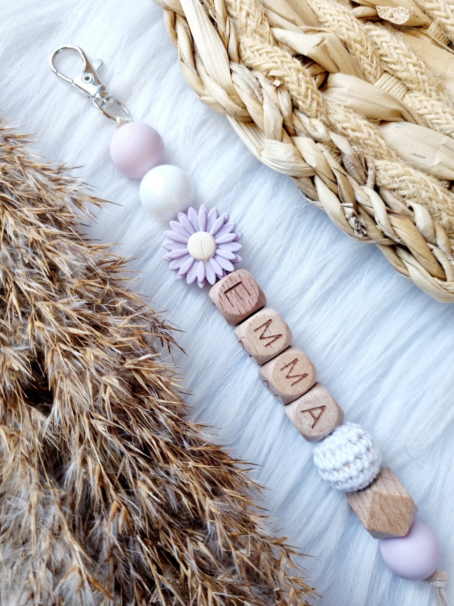 Sleutelhanger Lynn (daisy) lila