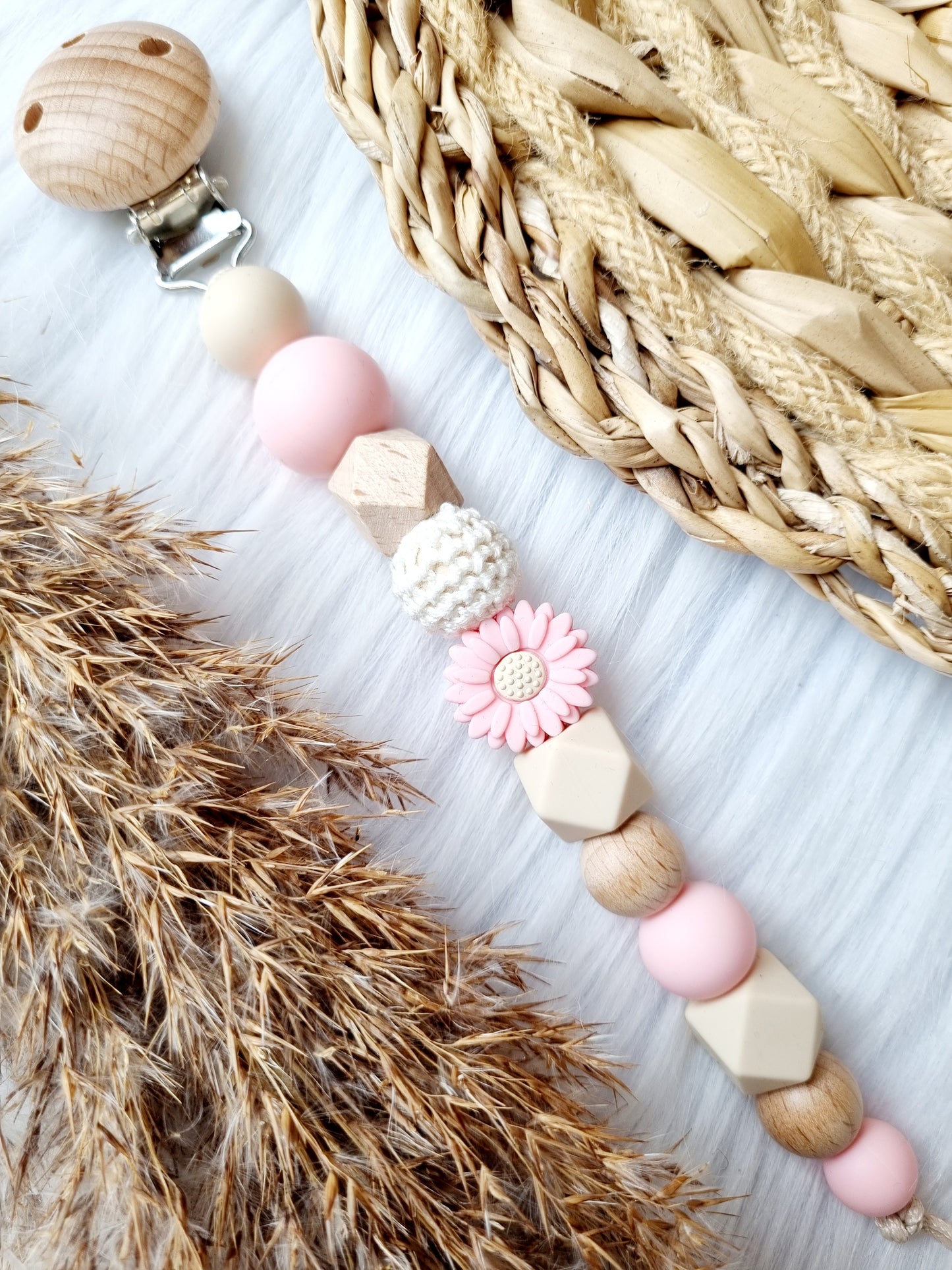 speenkoord daisy babypink