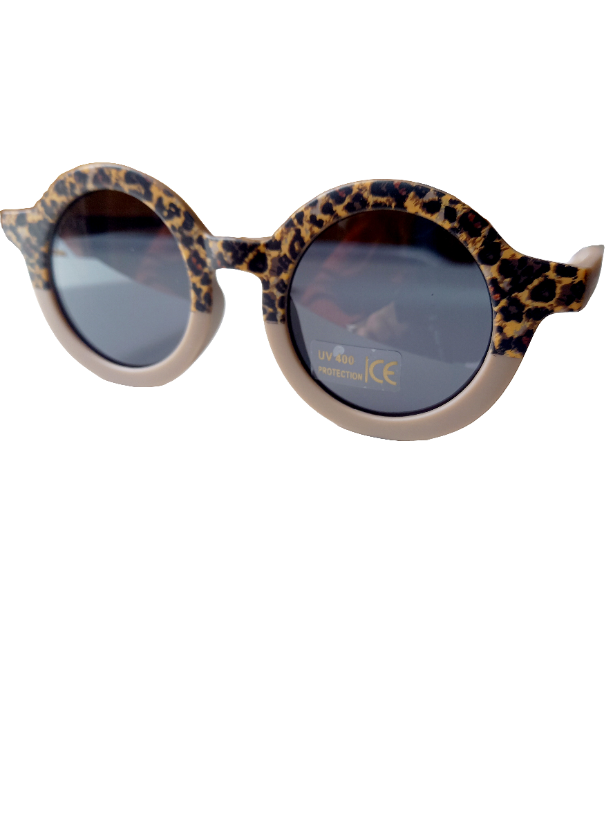 Kinderzonnebril retro leopard clay