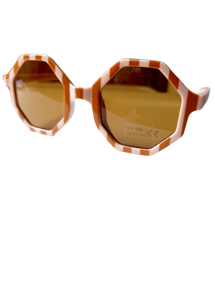 Kinderzonnebril sunny stripe blush/ caramel