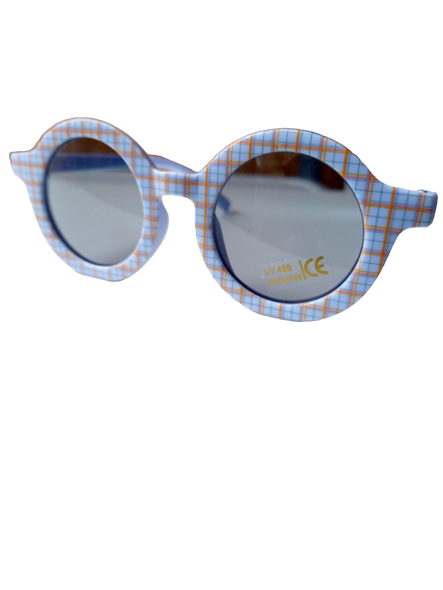 Kinderzonnebril retro ruit blauw