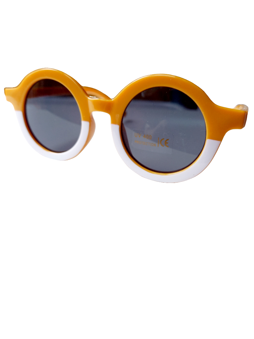 Kinderzonnebril retro geel / wit