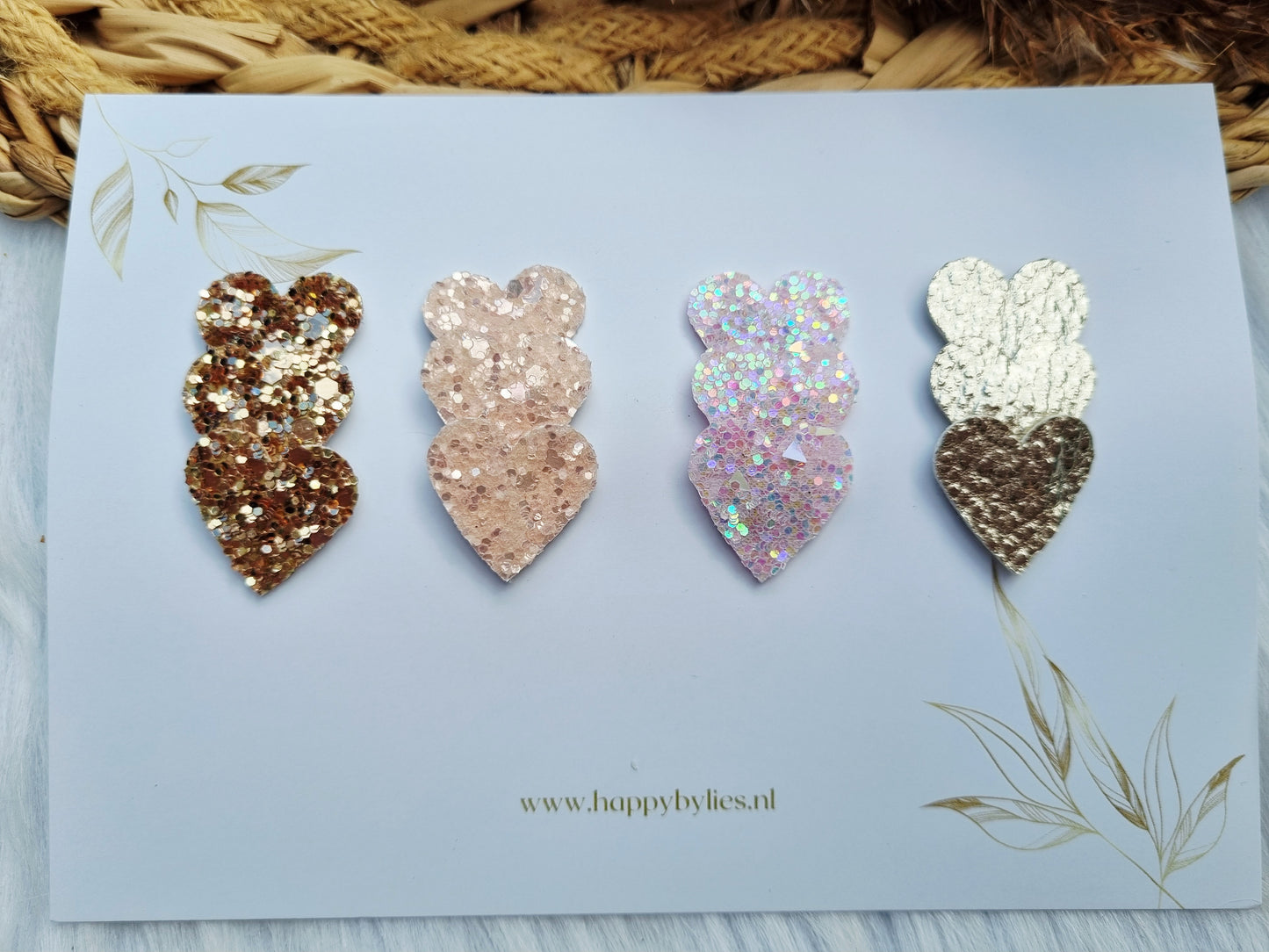 Leatherlook anti-slip haarspeldjes suze hart