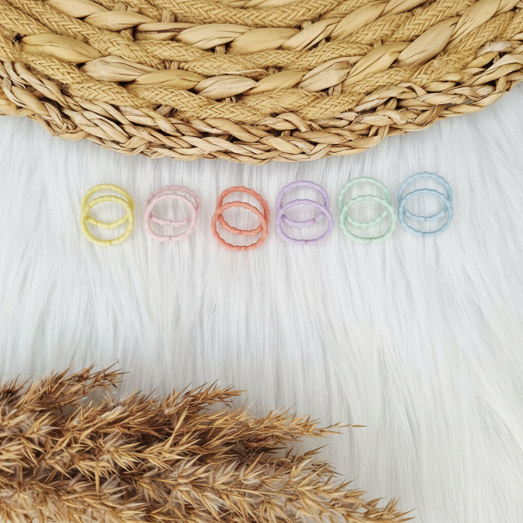 Mini haarelastiekjes multi color 12stuks