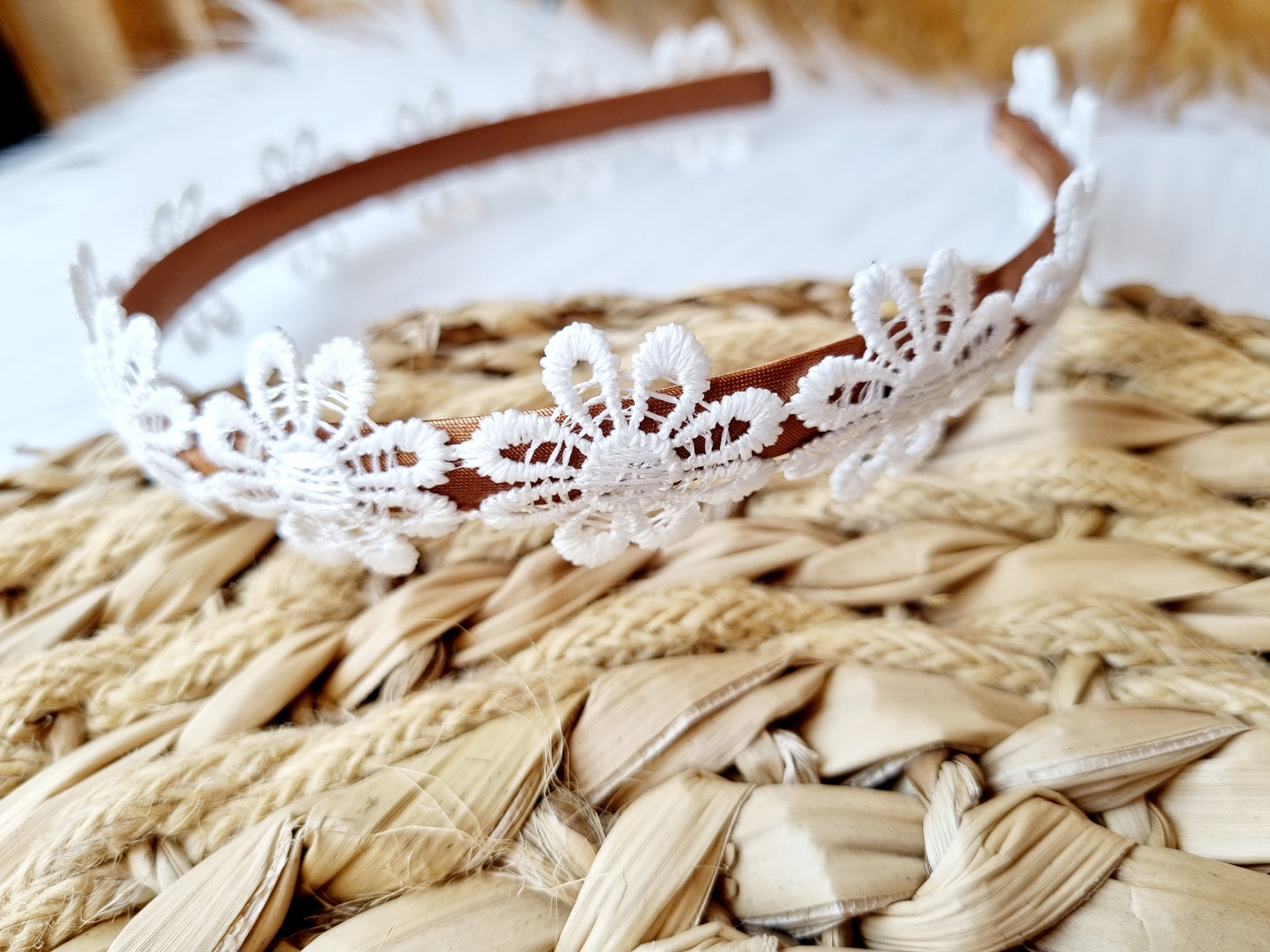 Diadeem blossom wit