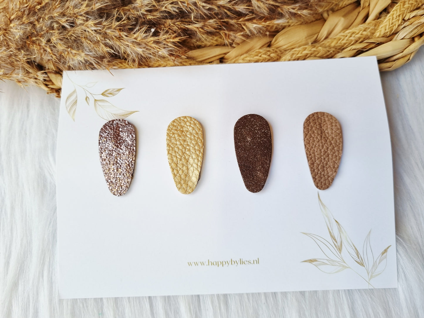 Leatherlook anti-slip haarspeldjes Luna