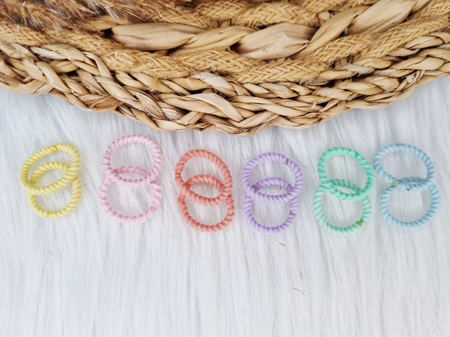 Mini haarelastiekjes ribbel multi color 12 stuks