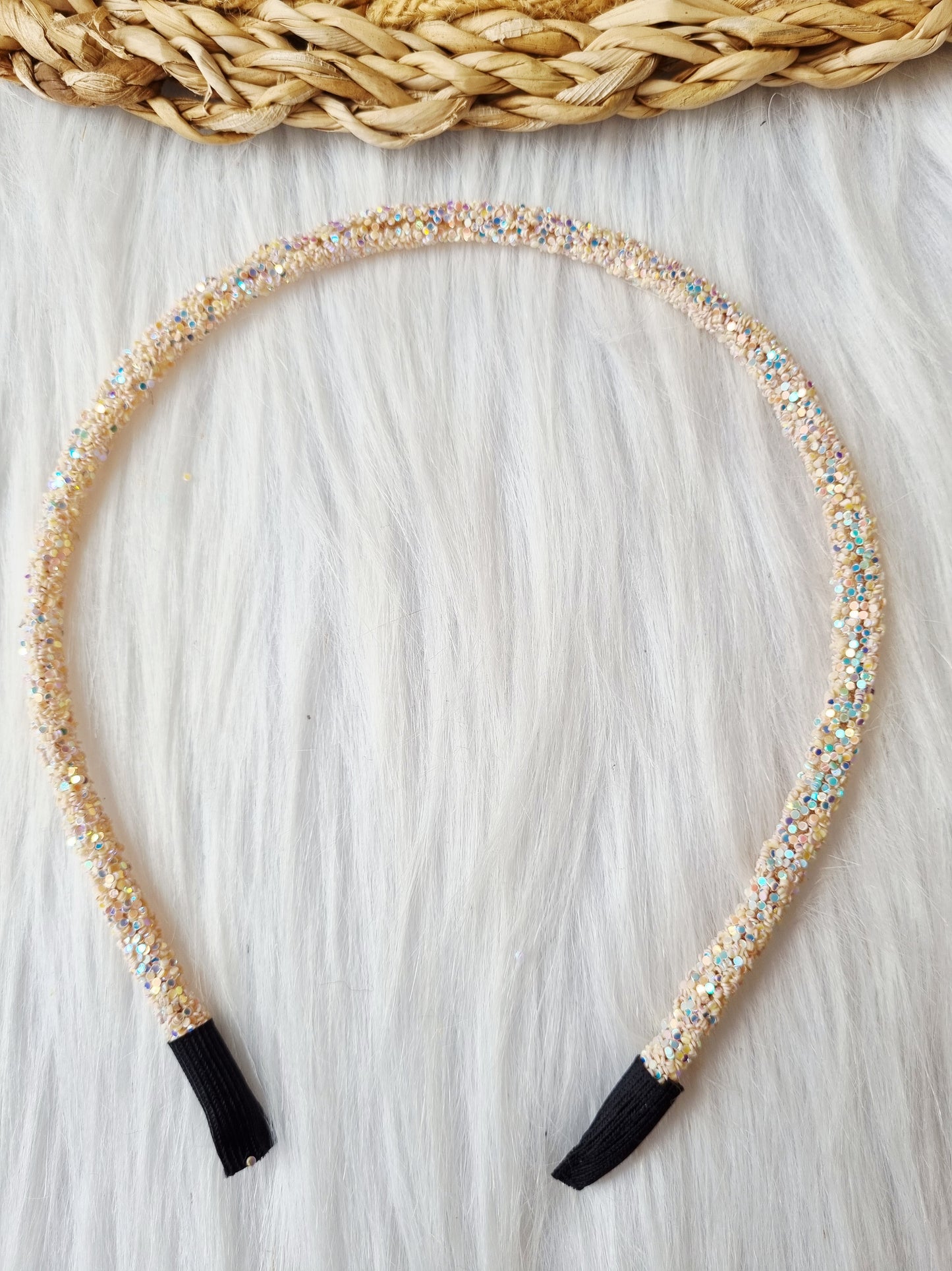 Diadeem Glitter beige