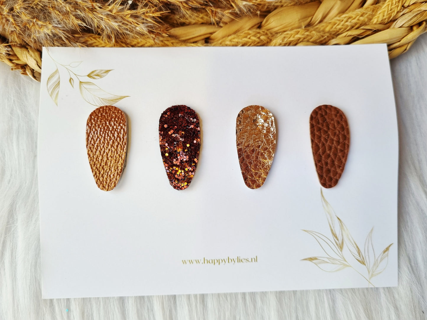 Leatherlook anti-slip haarspeldjes Lois