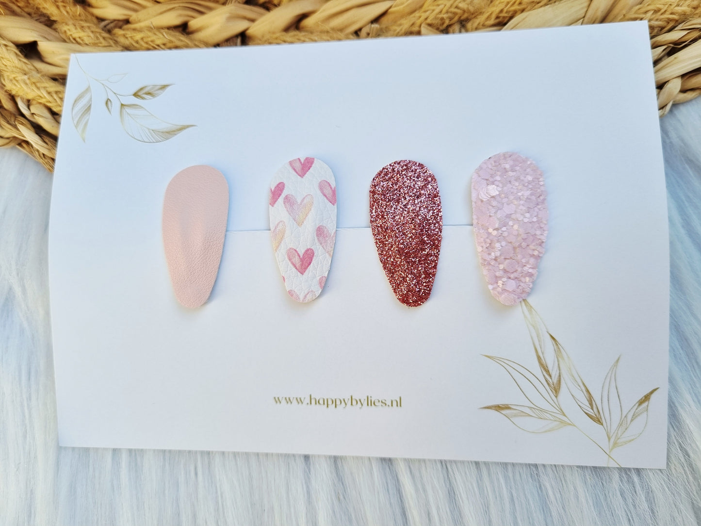 Leatherlook haarspeldjes Nien ovaal