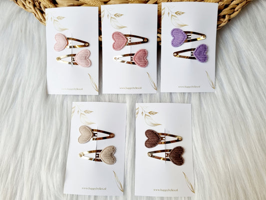 Haarspeldje Hart rib 2 stuks