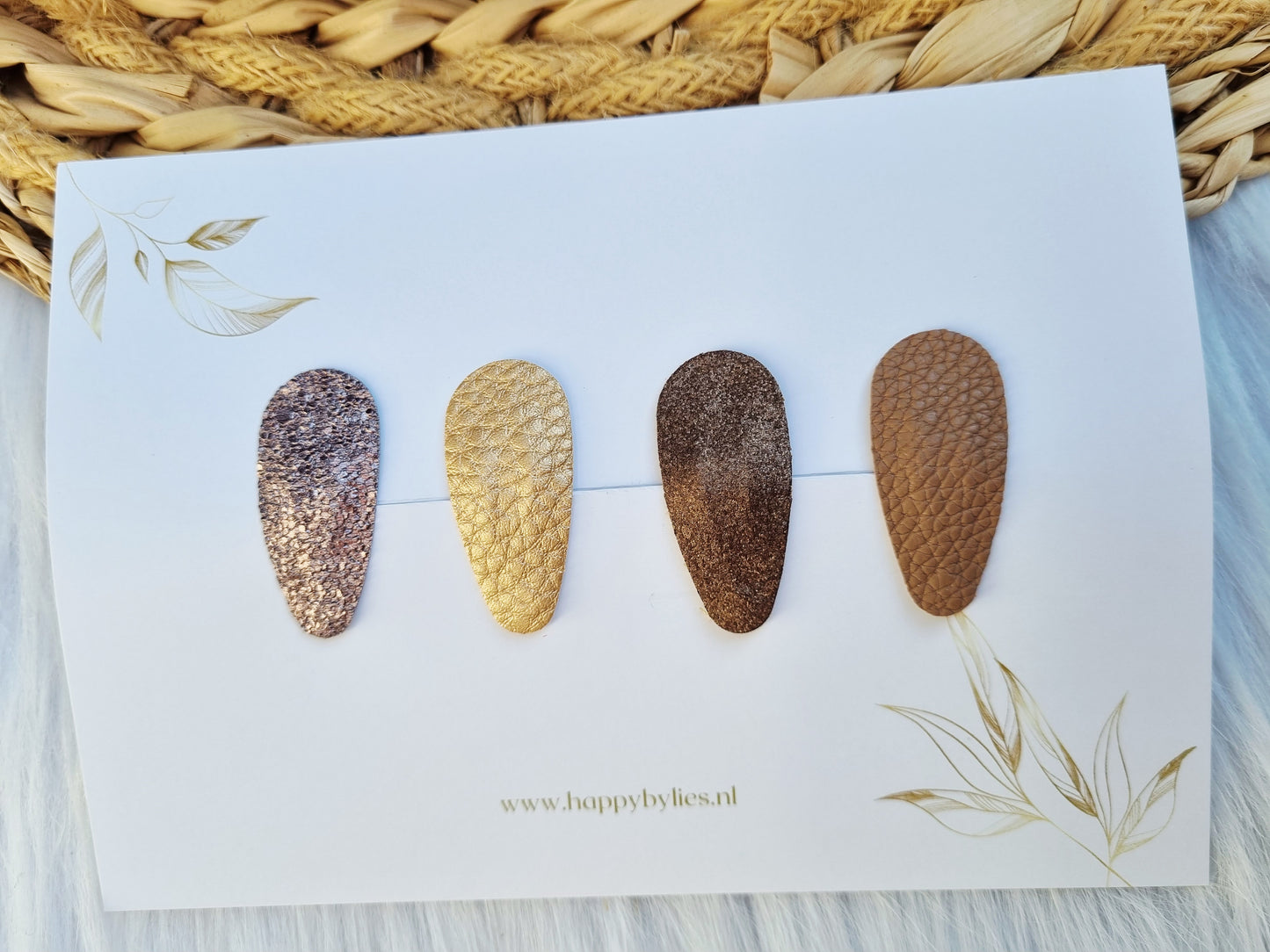 Leatherlook haarspeldjes luna ovaal