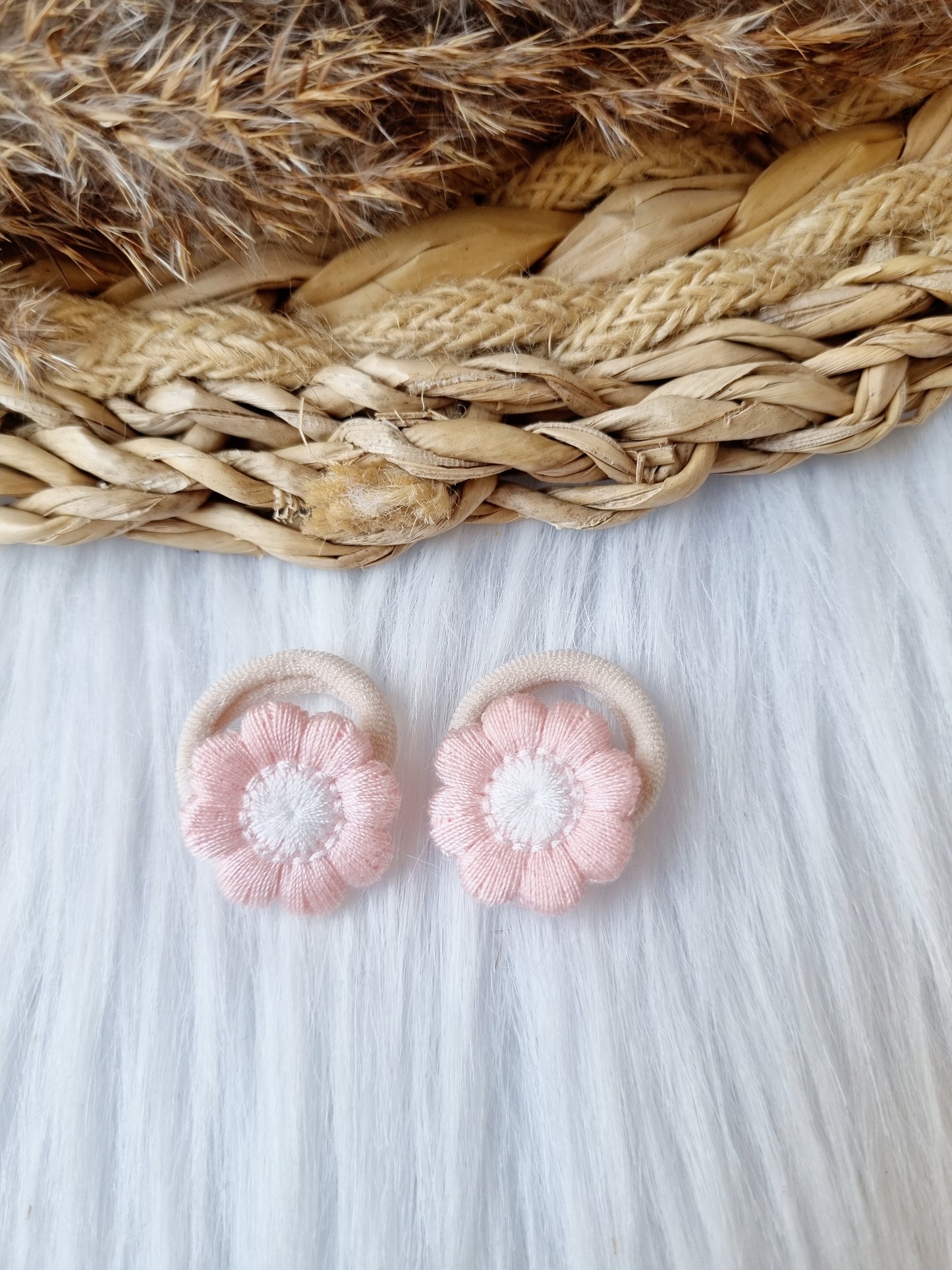 Mini haar elastiekjes jasmin 2 stuks roze