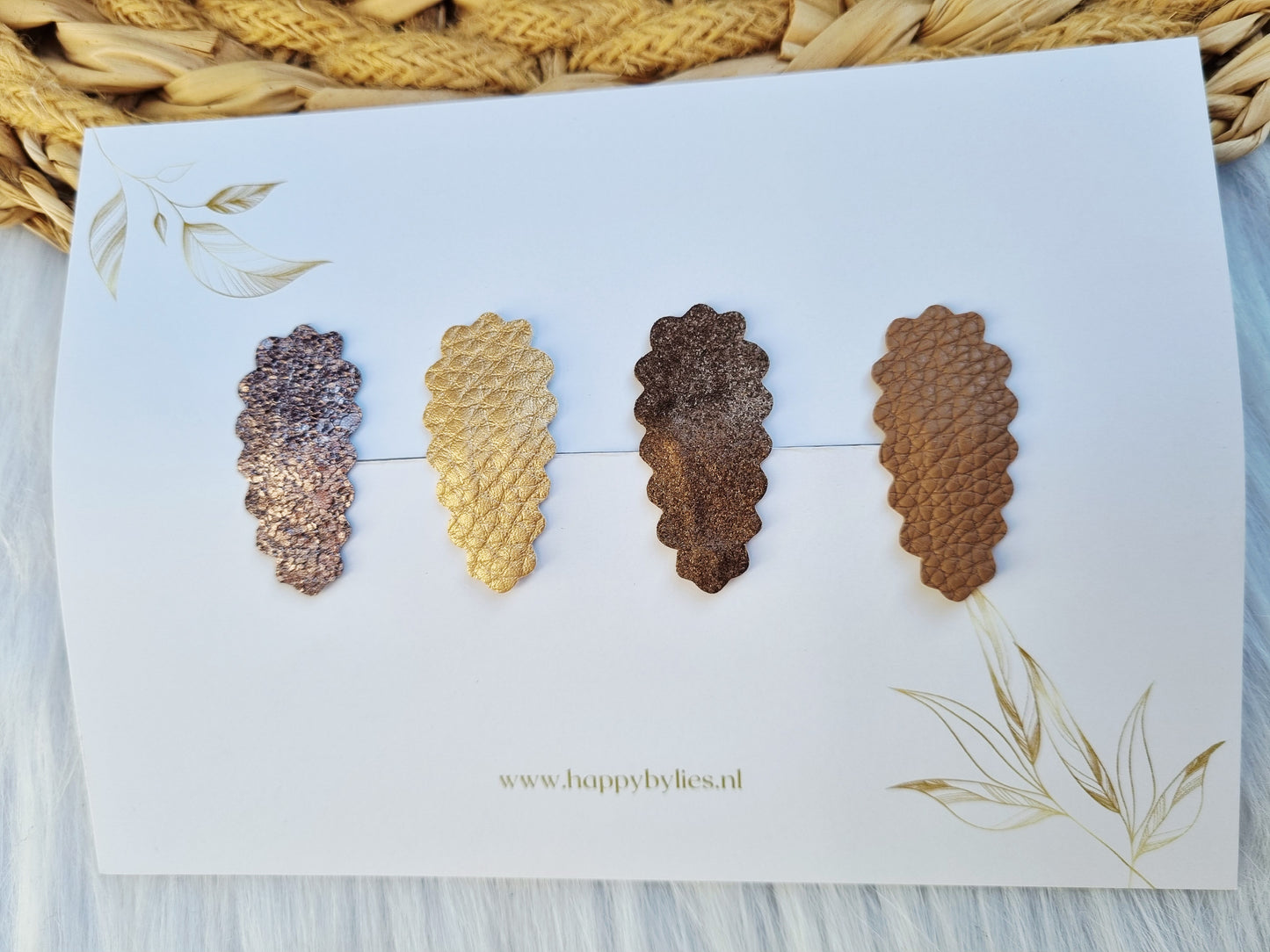 Leatherlook haarspeldjes luna ribbel
