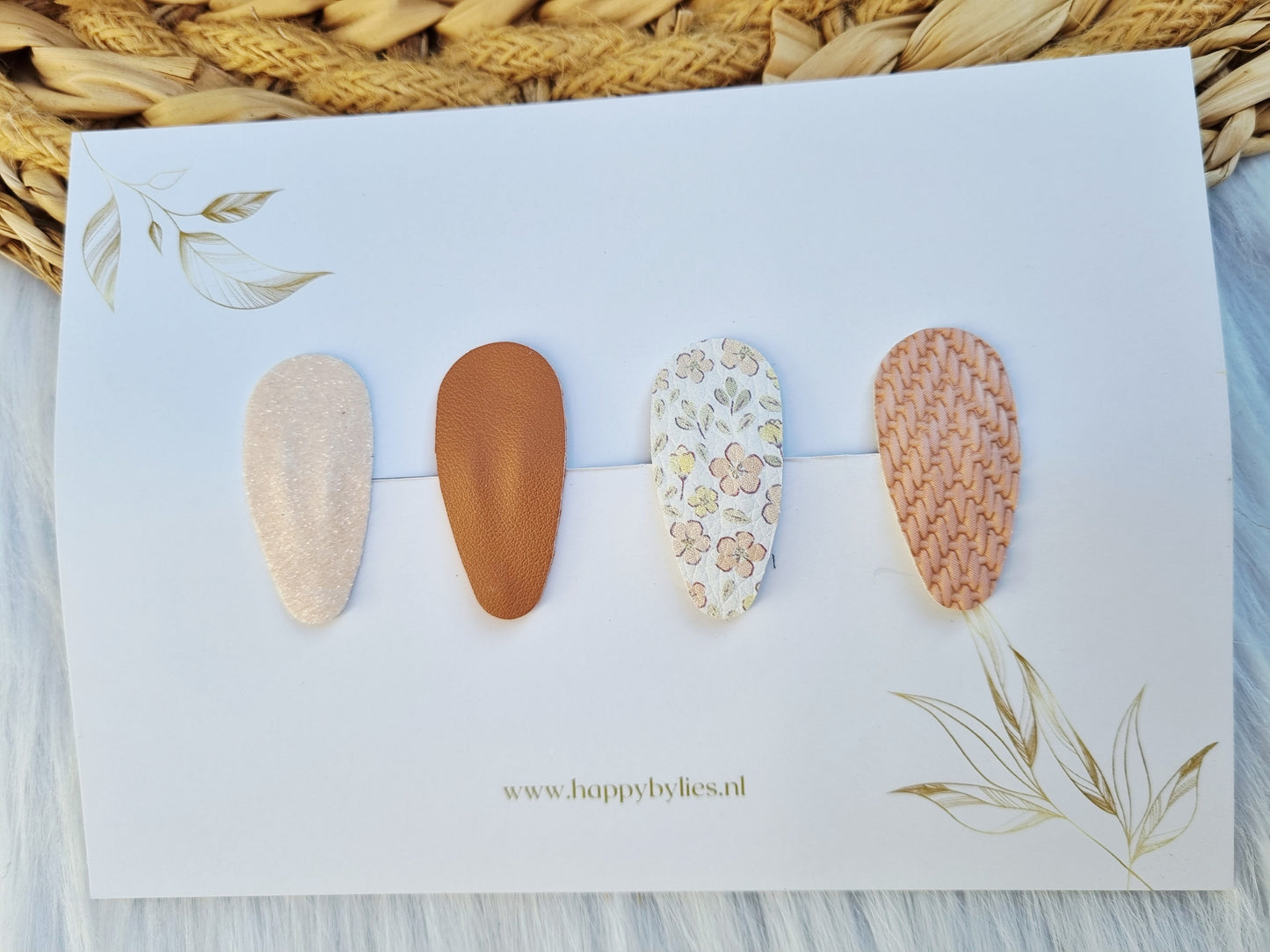 Leatherlook haarspeldjes Elke ovaal