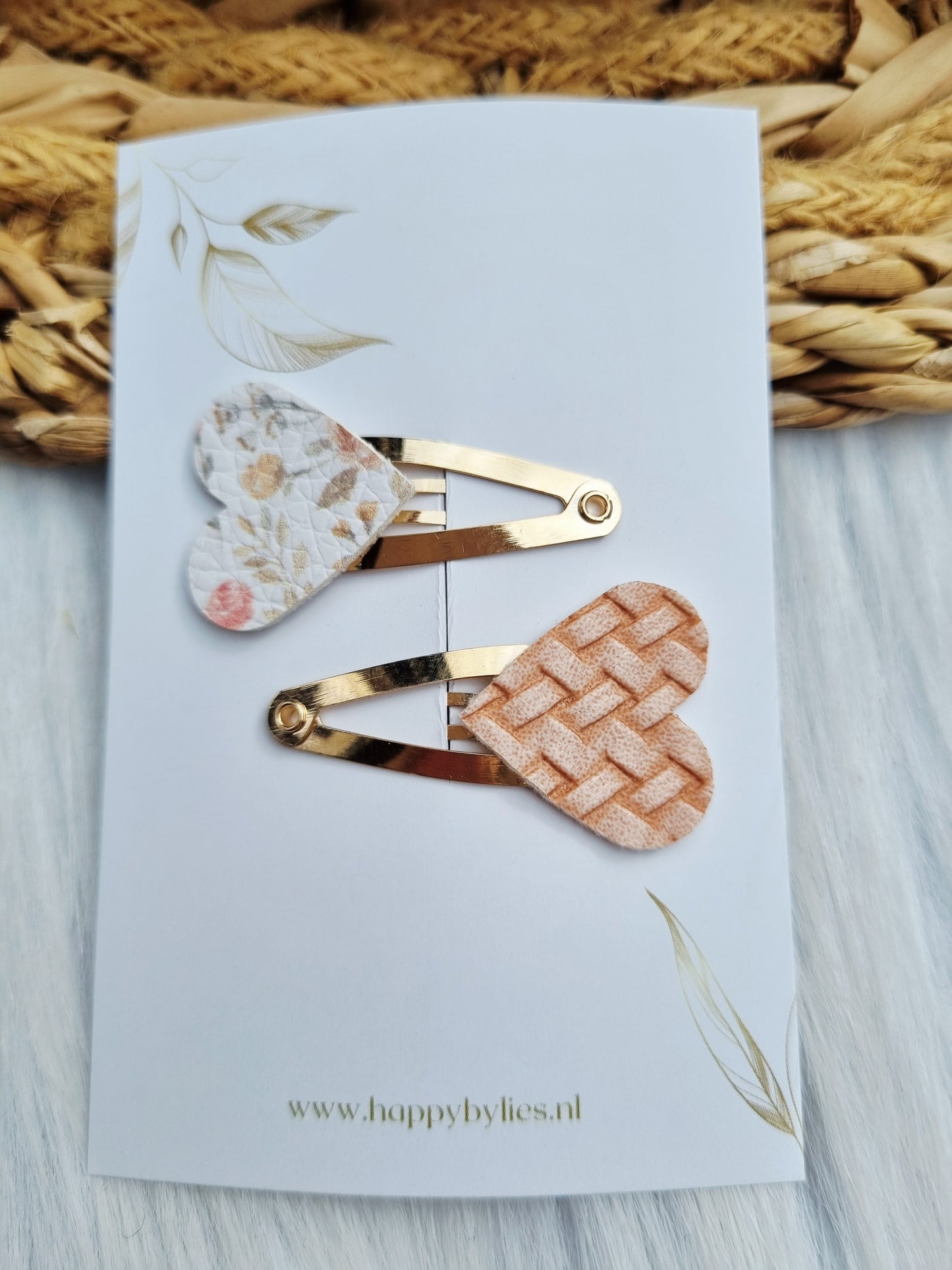 Leatherlook haarspeldjes Joy hART