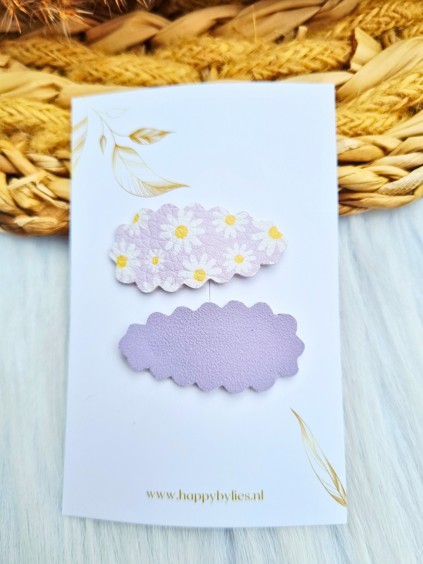 Leatherlook haarspeldjes mia ribbel