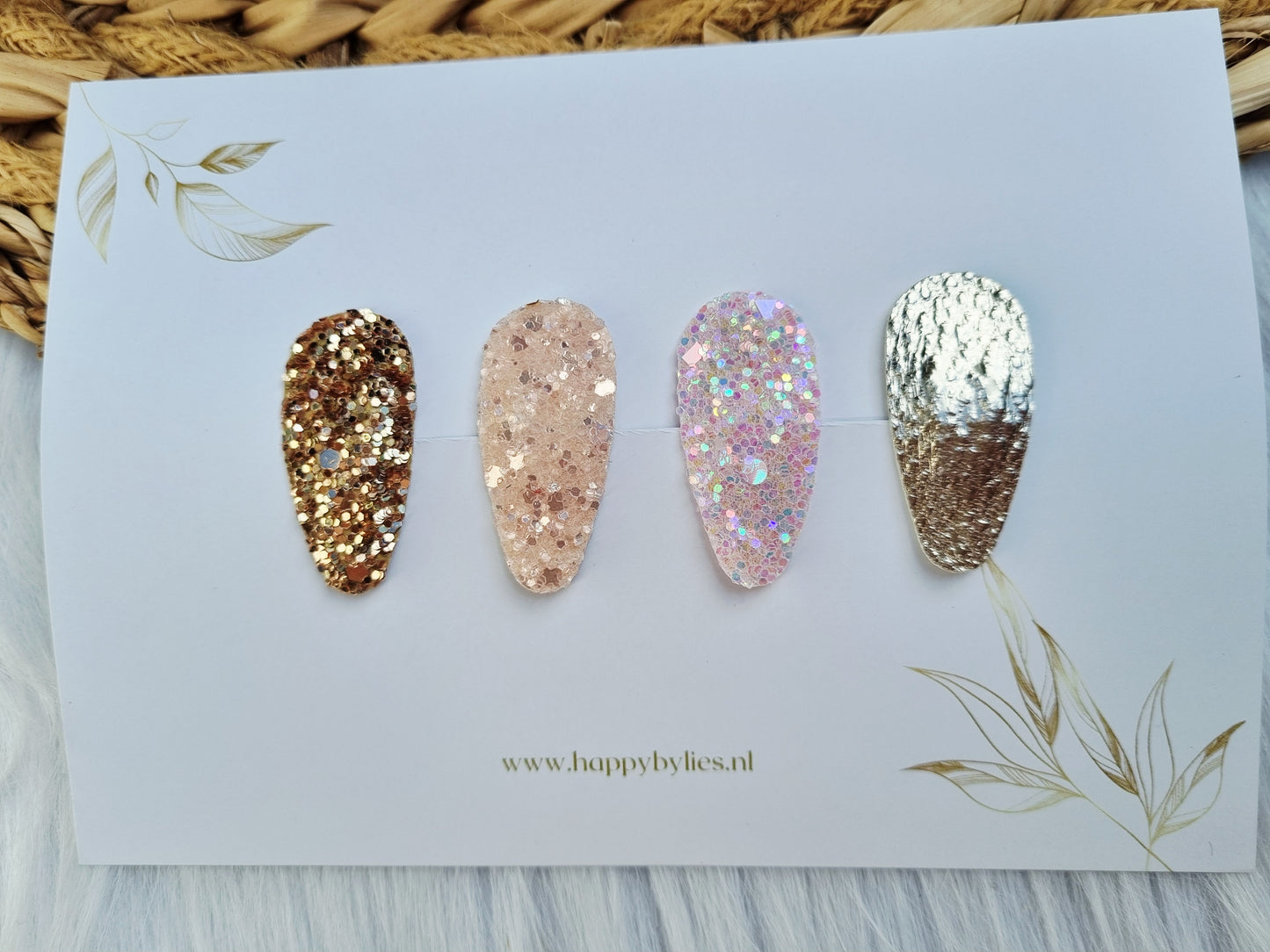Leatherlook haarspeldjes Suze ovaal