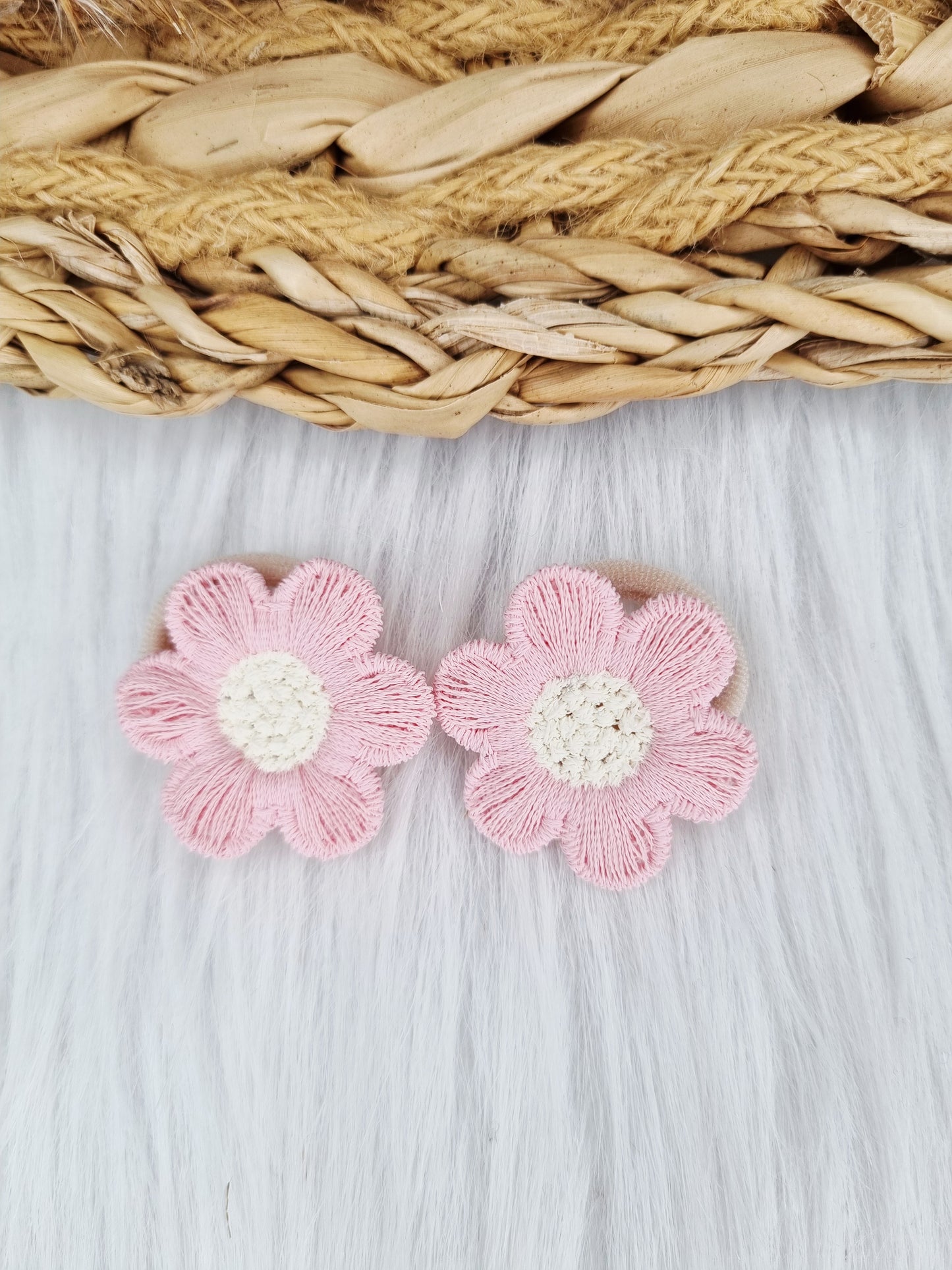 Mini haarelastiekjes peony 2 stuks roze