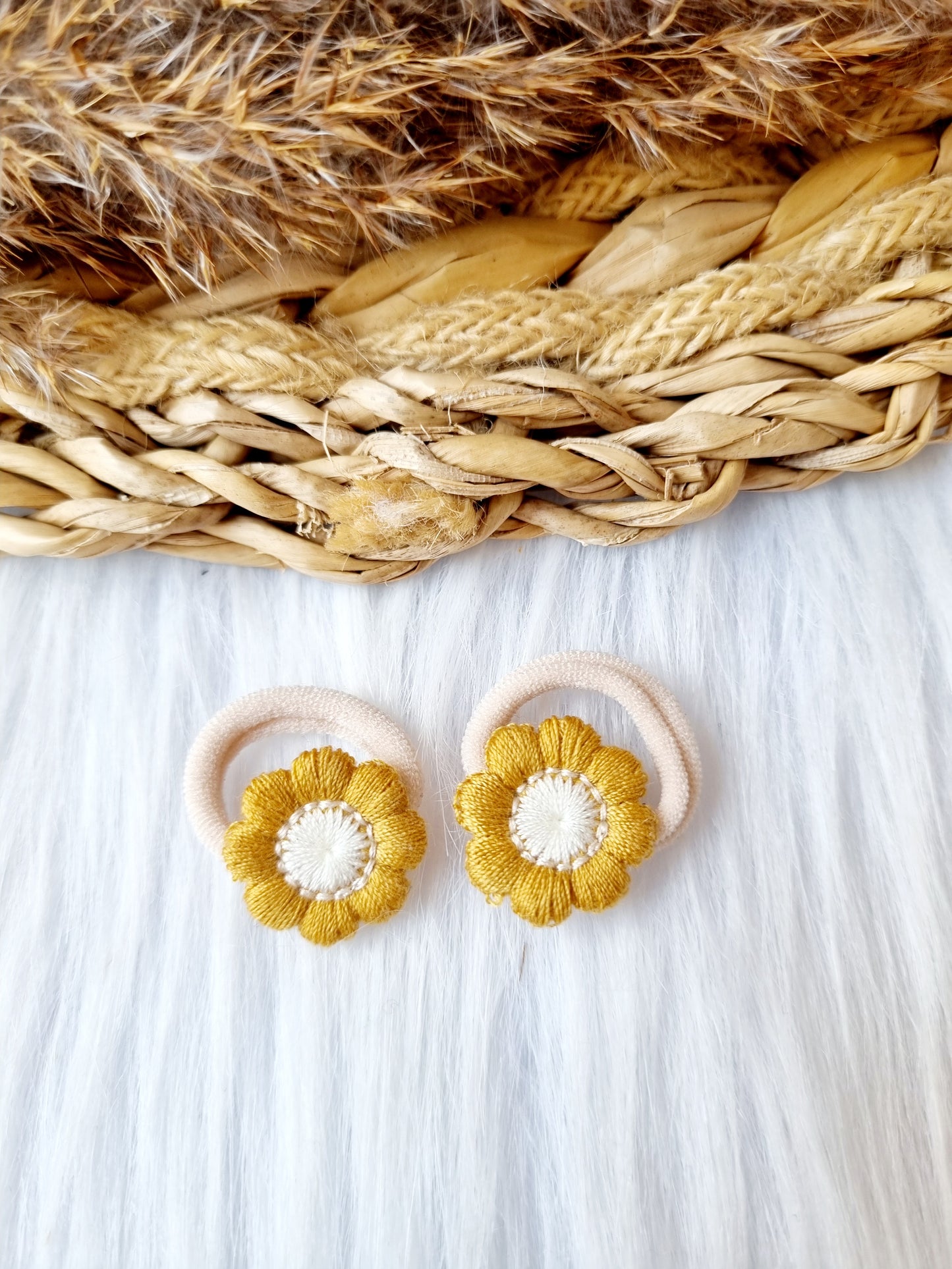 Mini haar elastiekjes jasmin 2 stuks camel