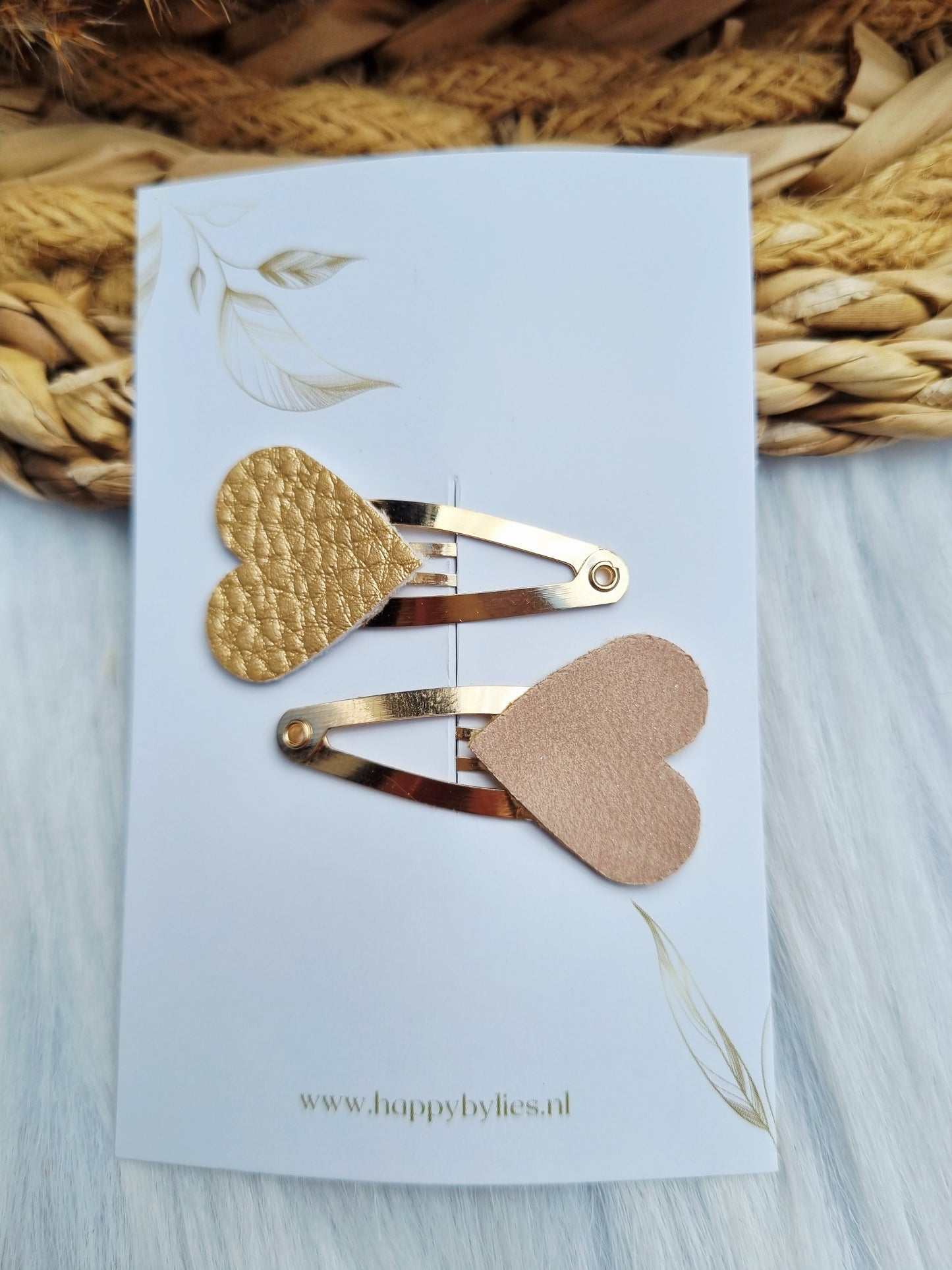 Leatherlook haarspeldjes ize hart