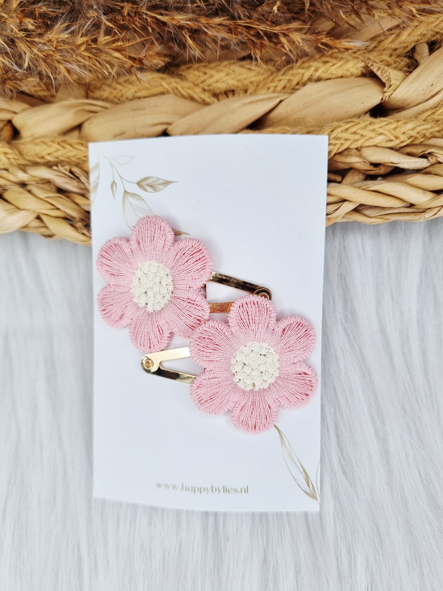 Haarspeldje Peony 2 stuks roze