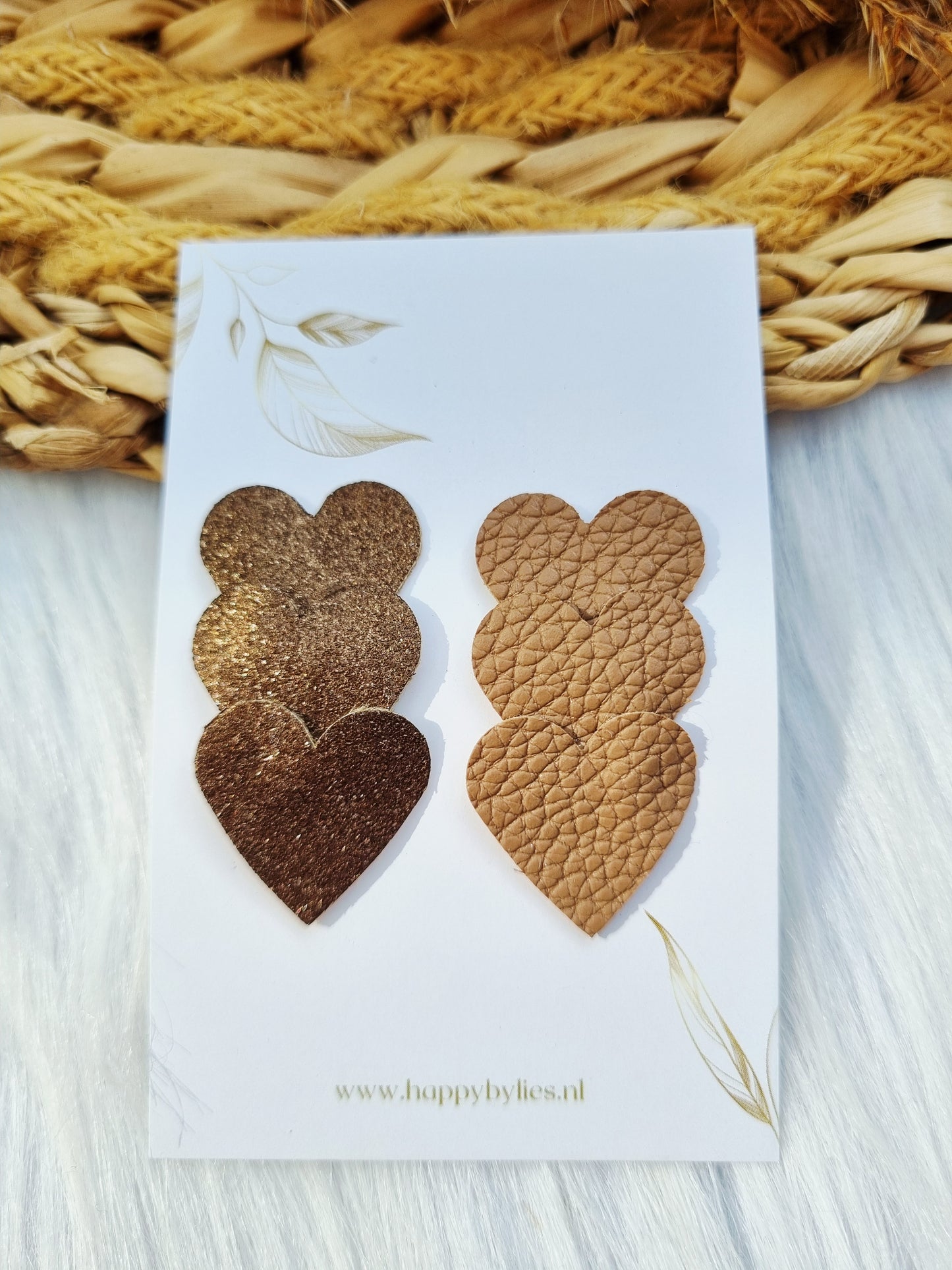 Leatherlook anti-slip haarspeldjes dua hart