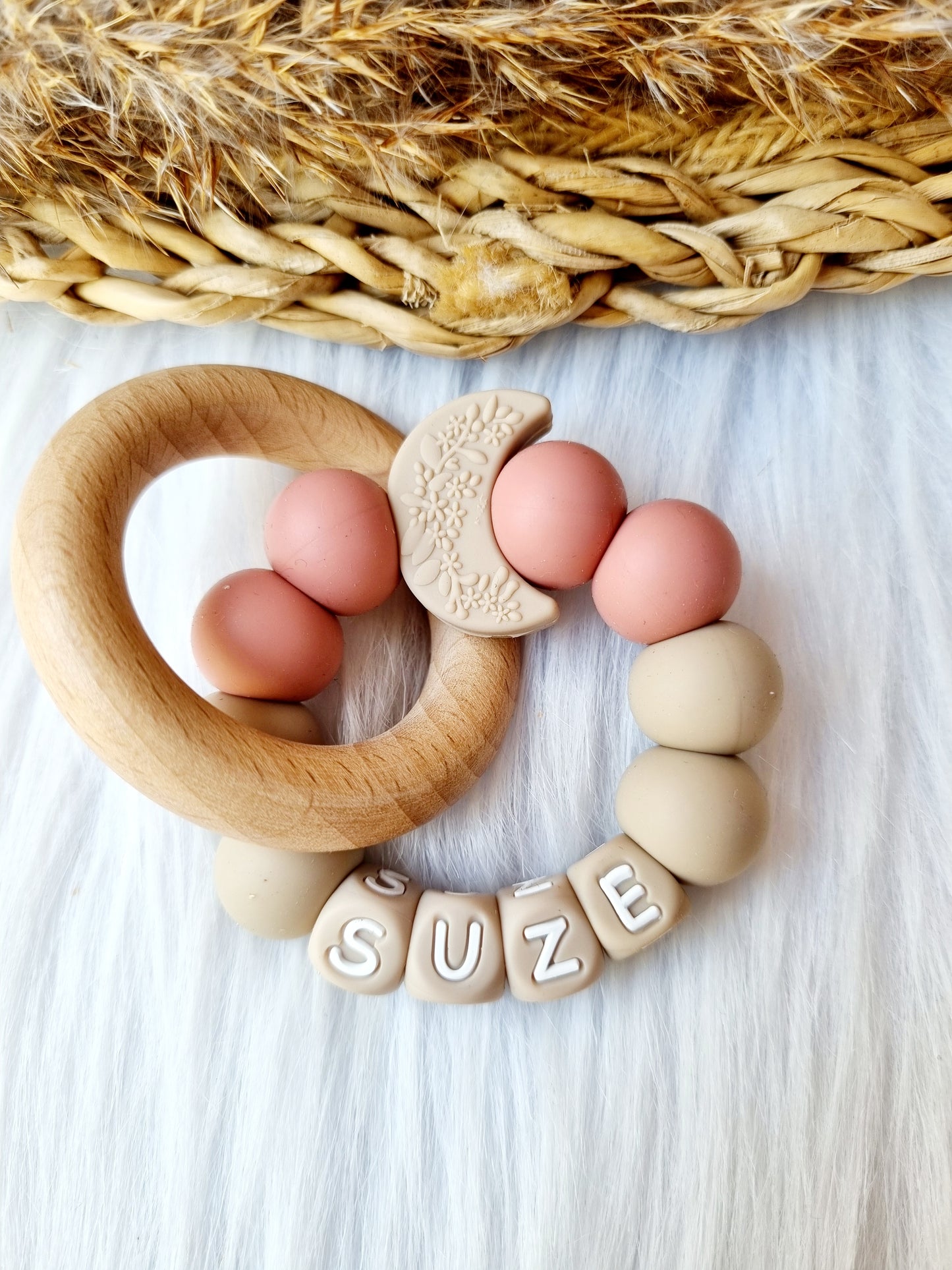 Bijtring met maan Kies je kleuren zelf
Klei, powderblush