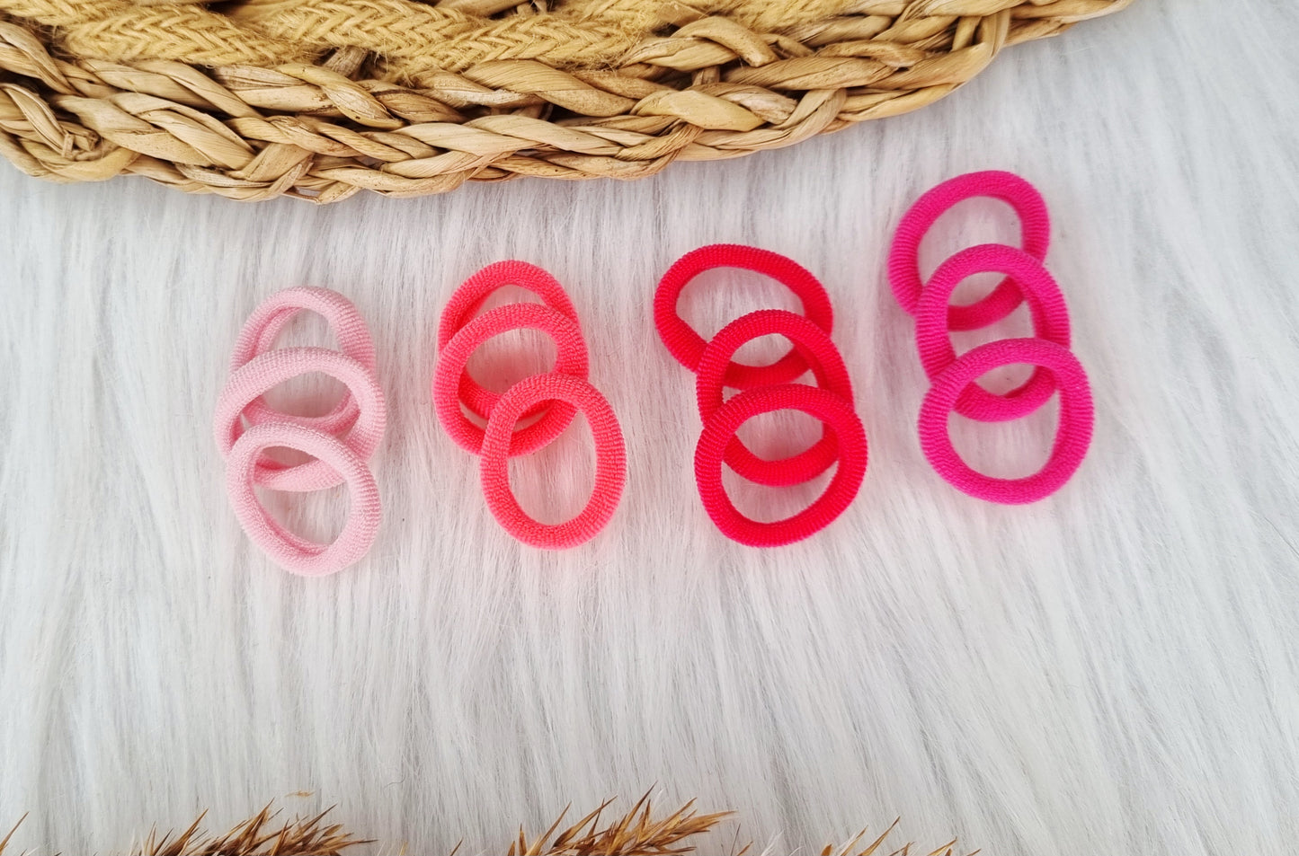 Mini haarelastiekjes roze mix 12 stuks