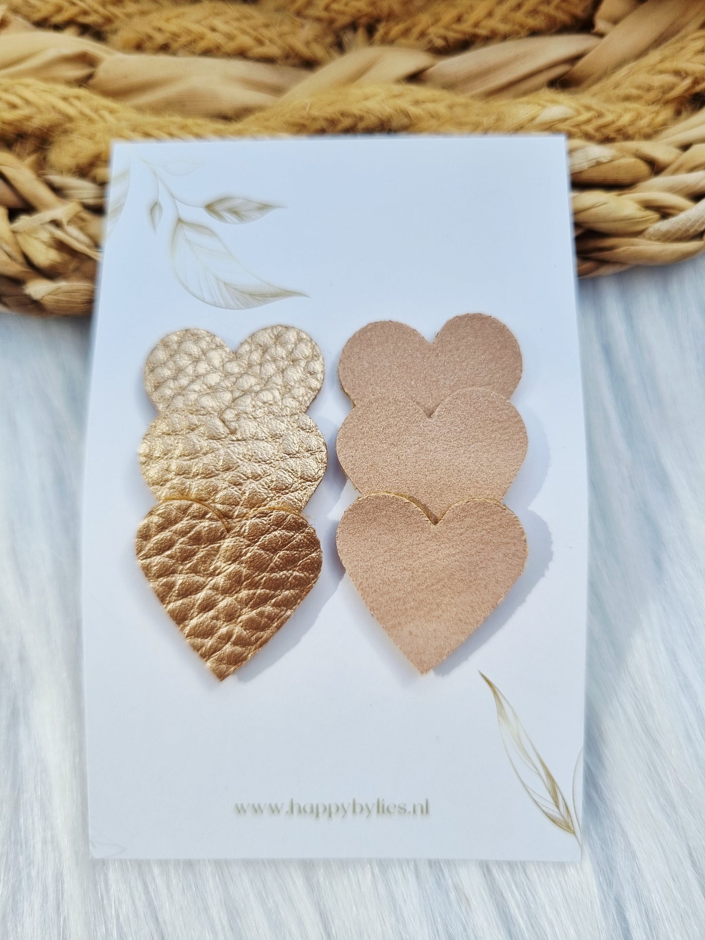Leatherlook anti-slip haarspeldjes ize hart